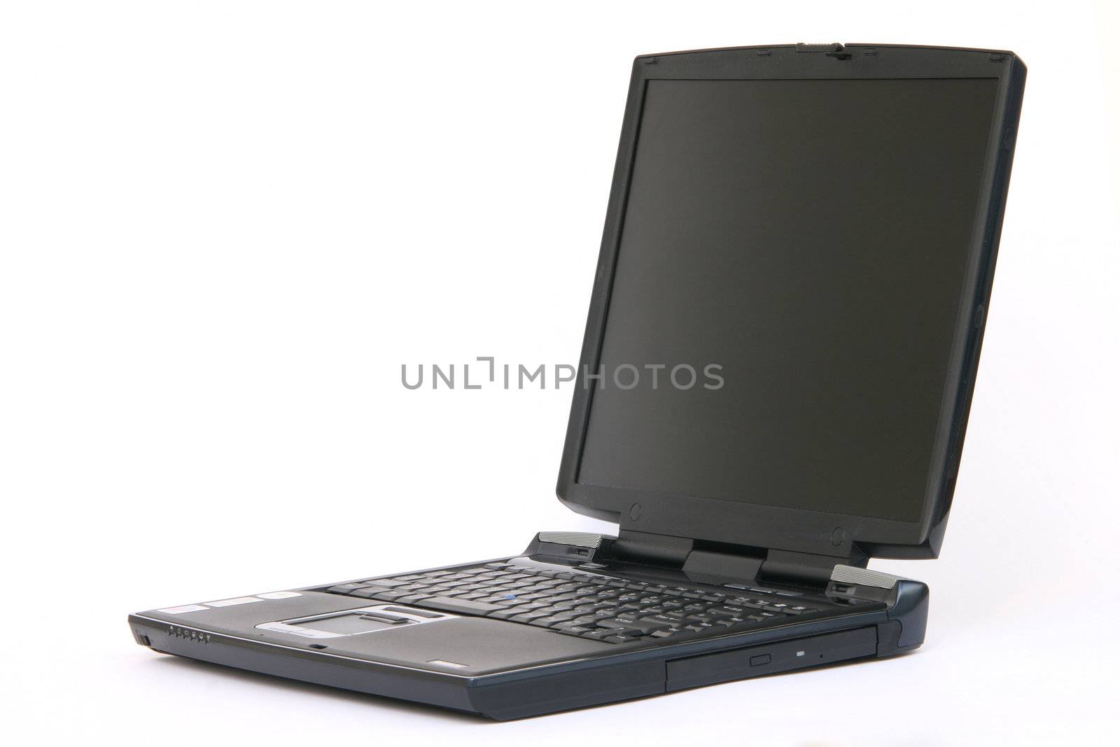 black laptop isolated on white background business and technology