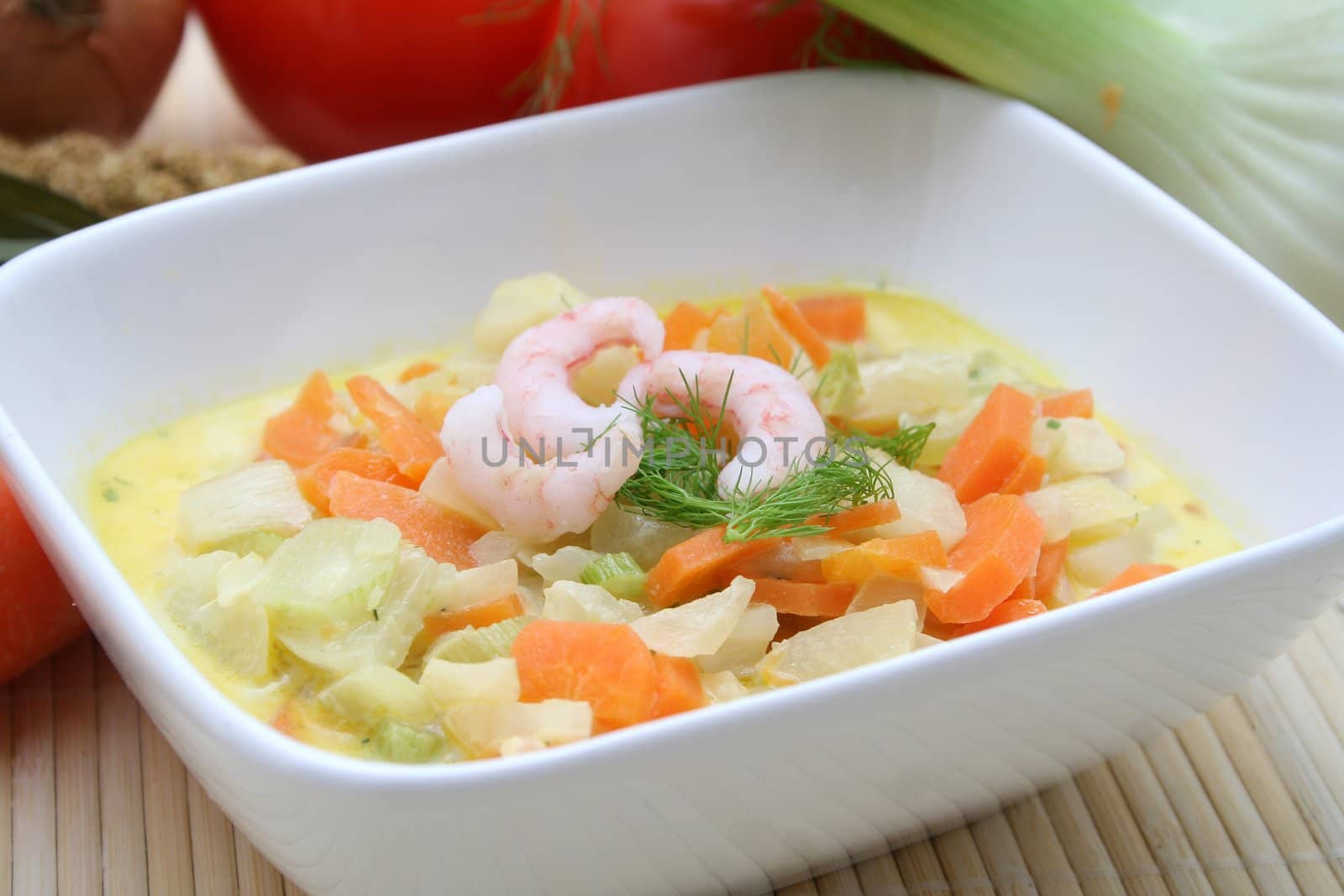 a fresh stew of poatoes, carrots and fennel