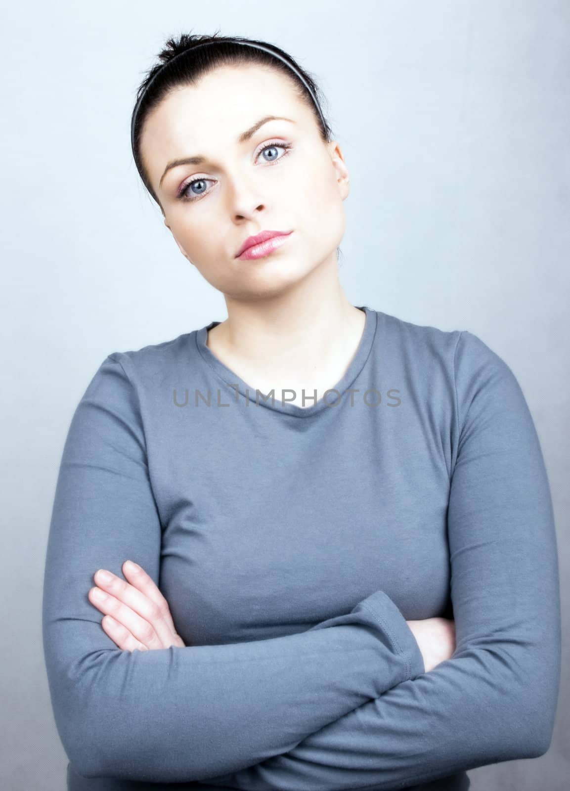 Portrait of serious-looking woman