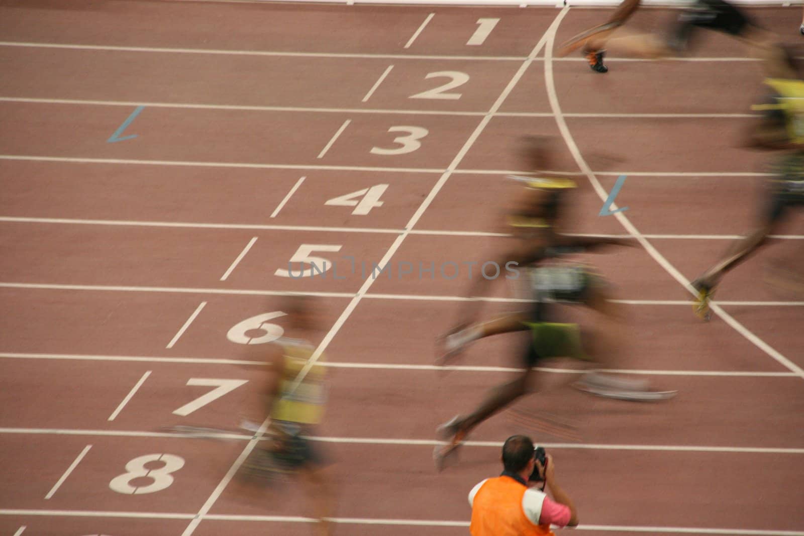 Men speed race 100m at olympic stadium