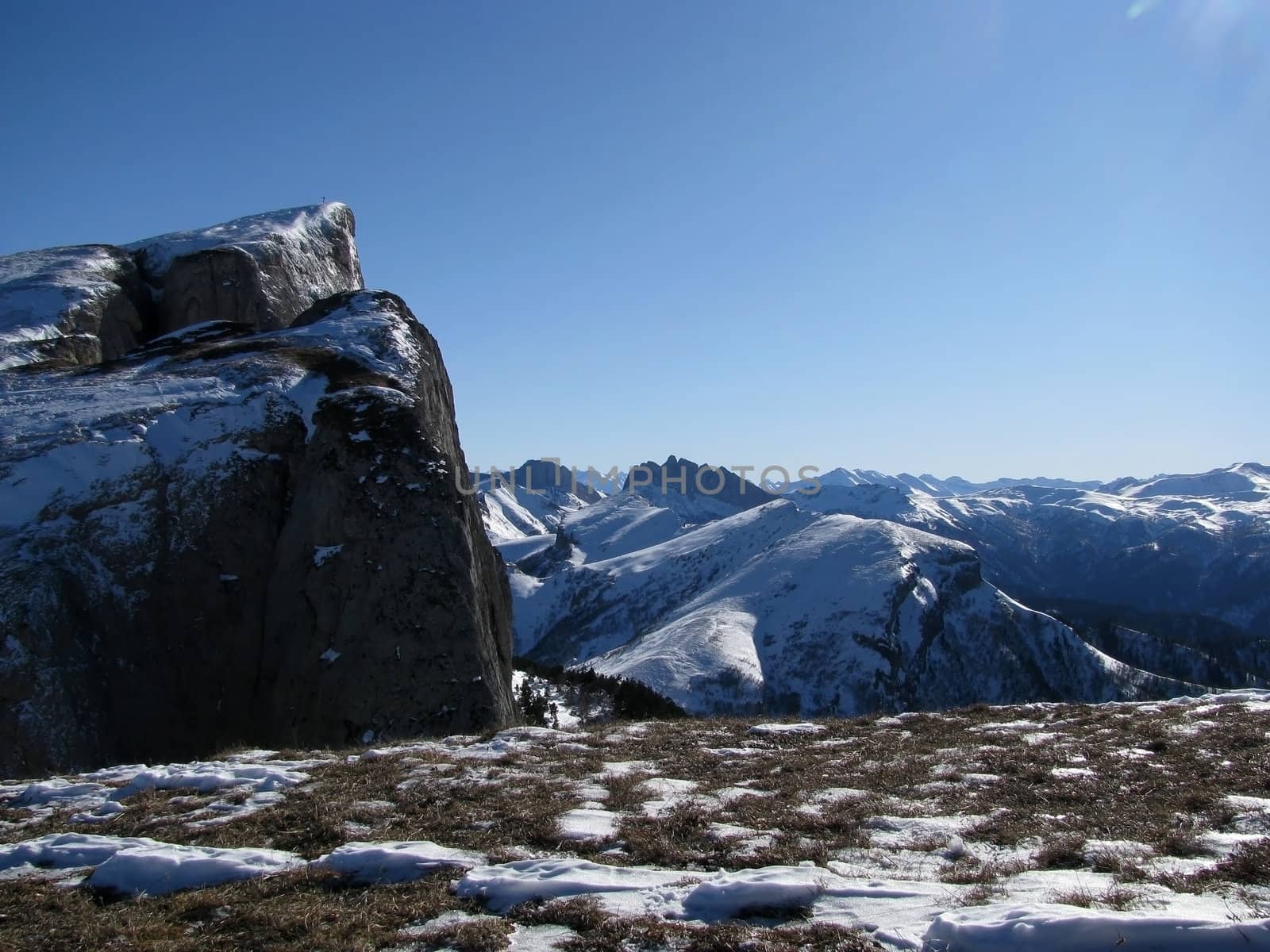 The main Caucasian ridge; rocks; a relief
