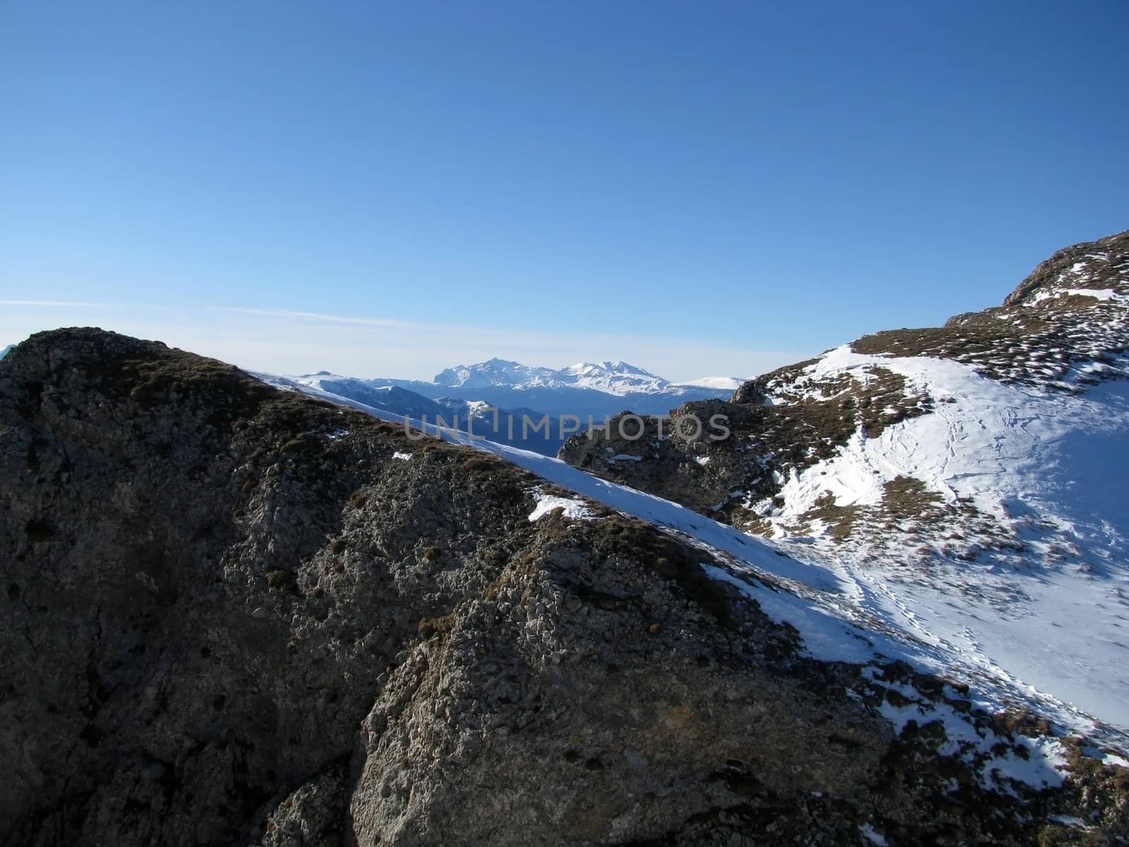 The main Caucasian ridge; rocks; a relief