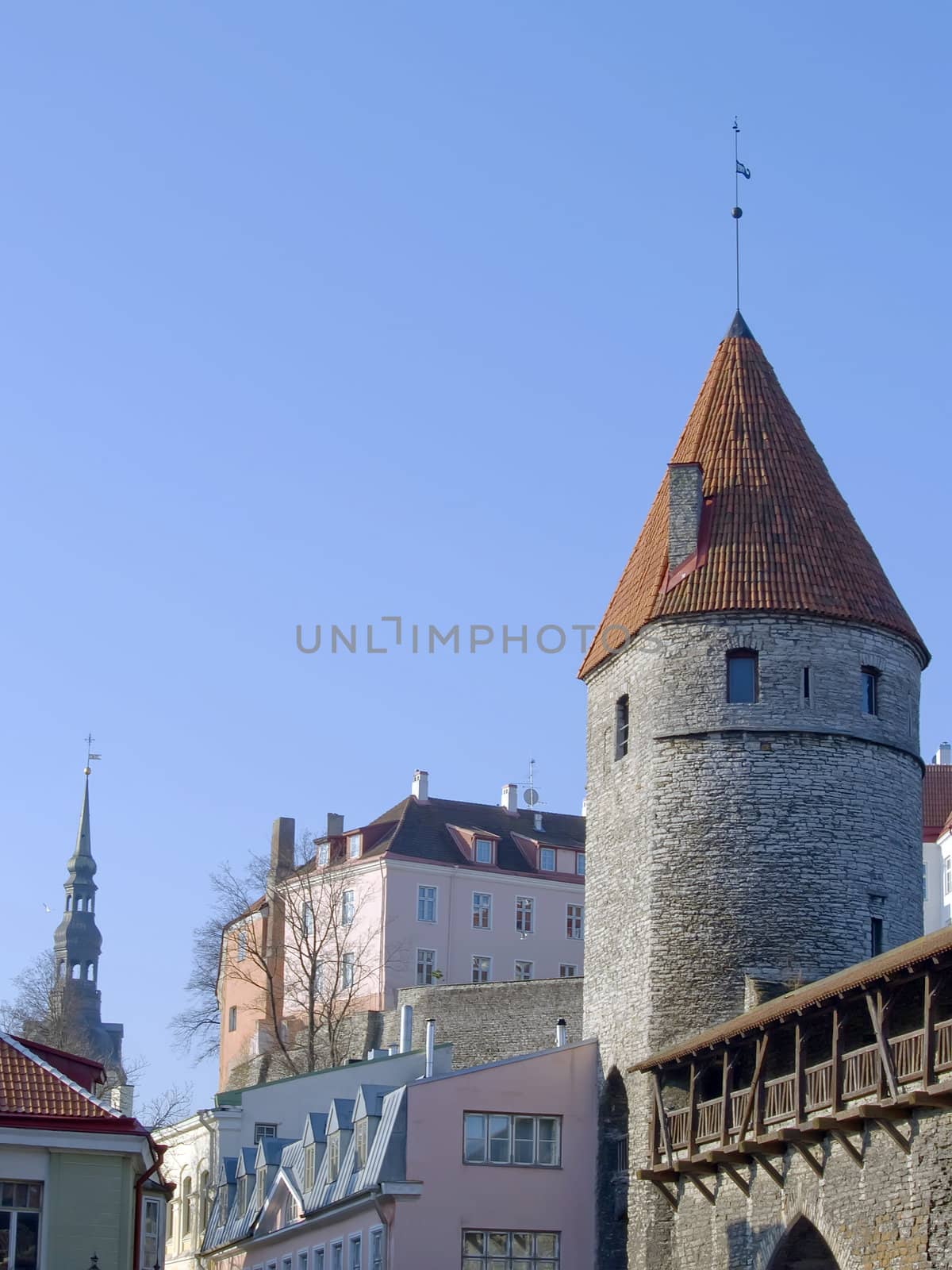 Medieval Fortification  and towers in capital of Estonia Tallinn by lem