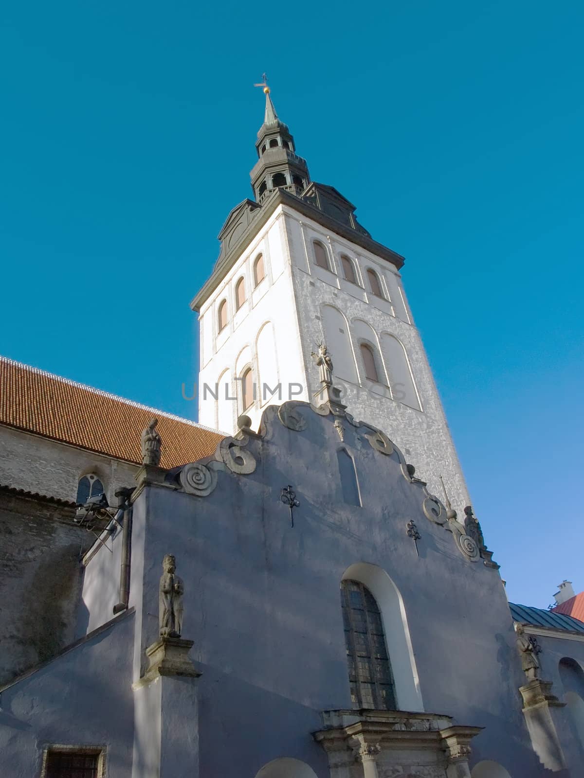 Architectural details a belltower of cathedral Niguliste, Tallinn