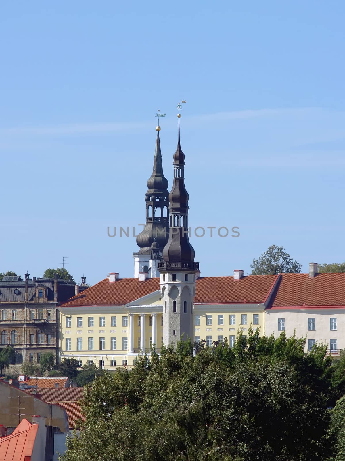 The Tallinn town hall and church St Nicholas by lem