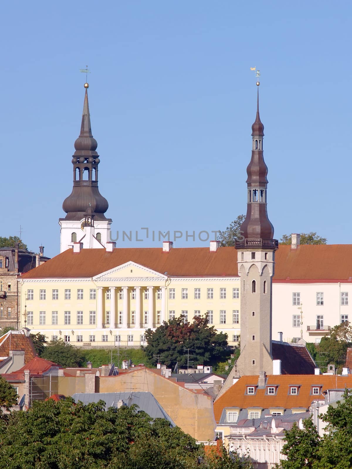 The Tallinn town hall and church St Nicholas by lem