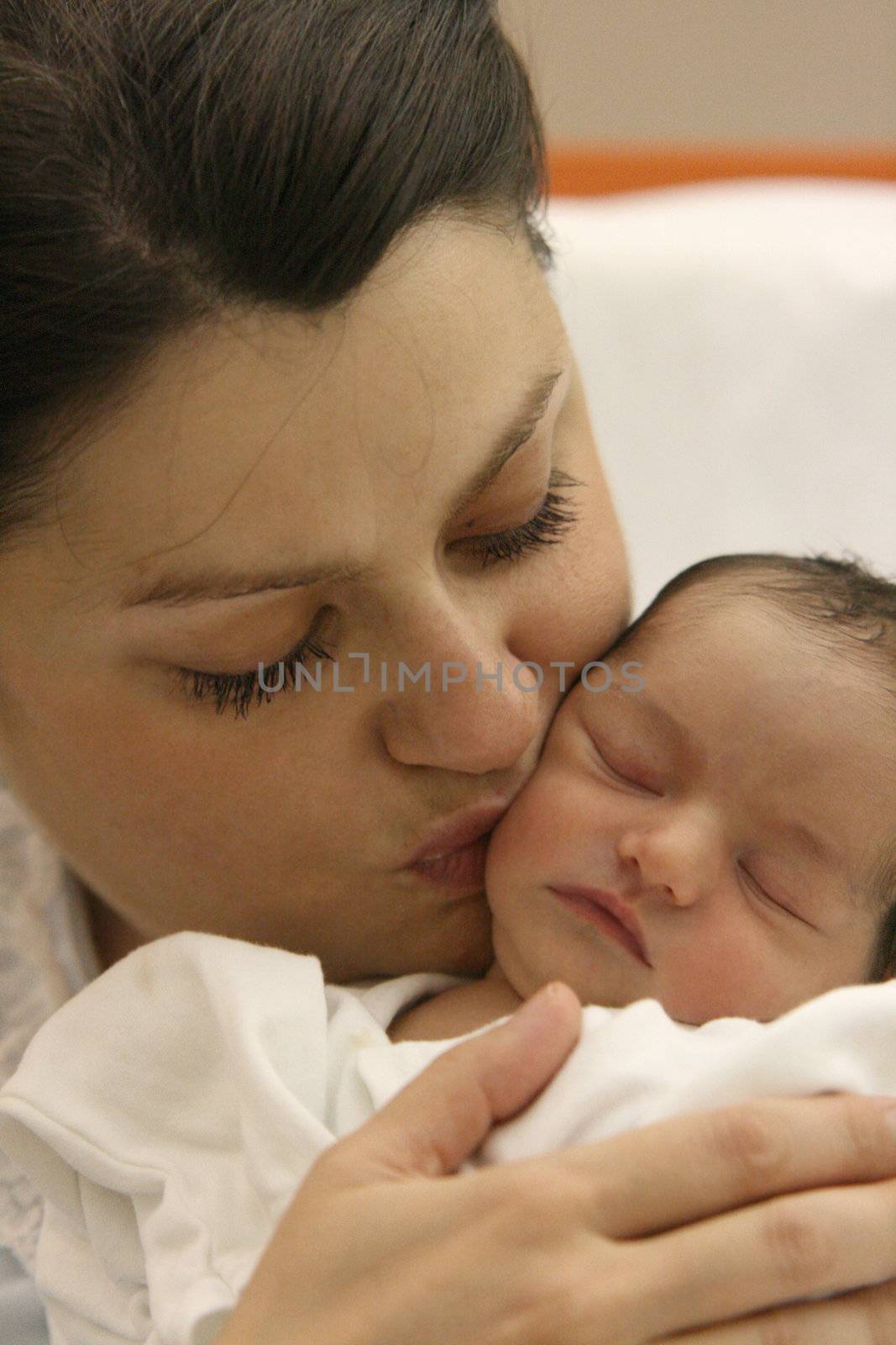 mother and new born baby love and tenderness