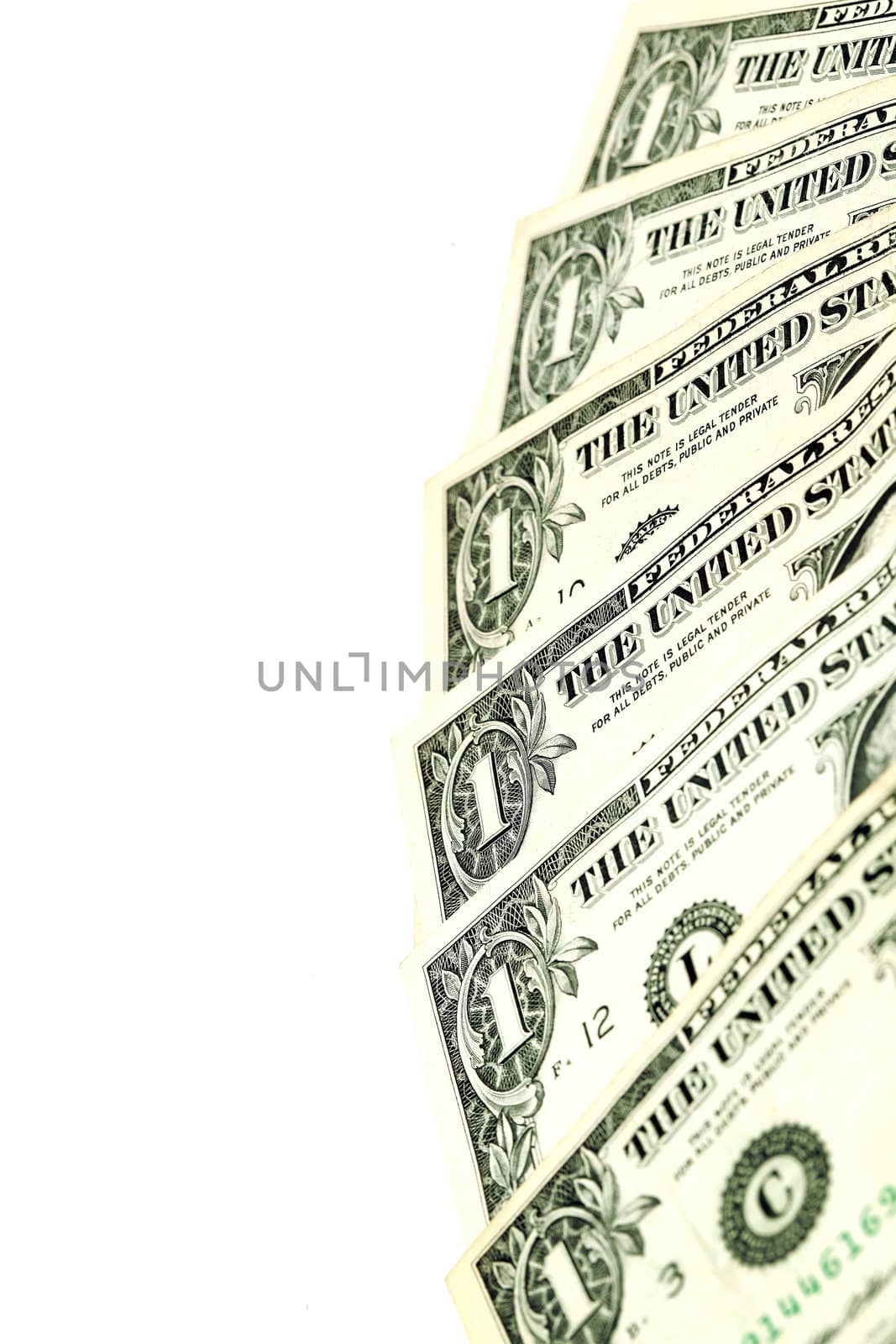 one american dollars banknote texture isolated