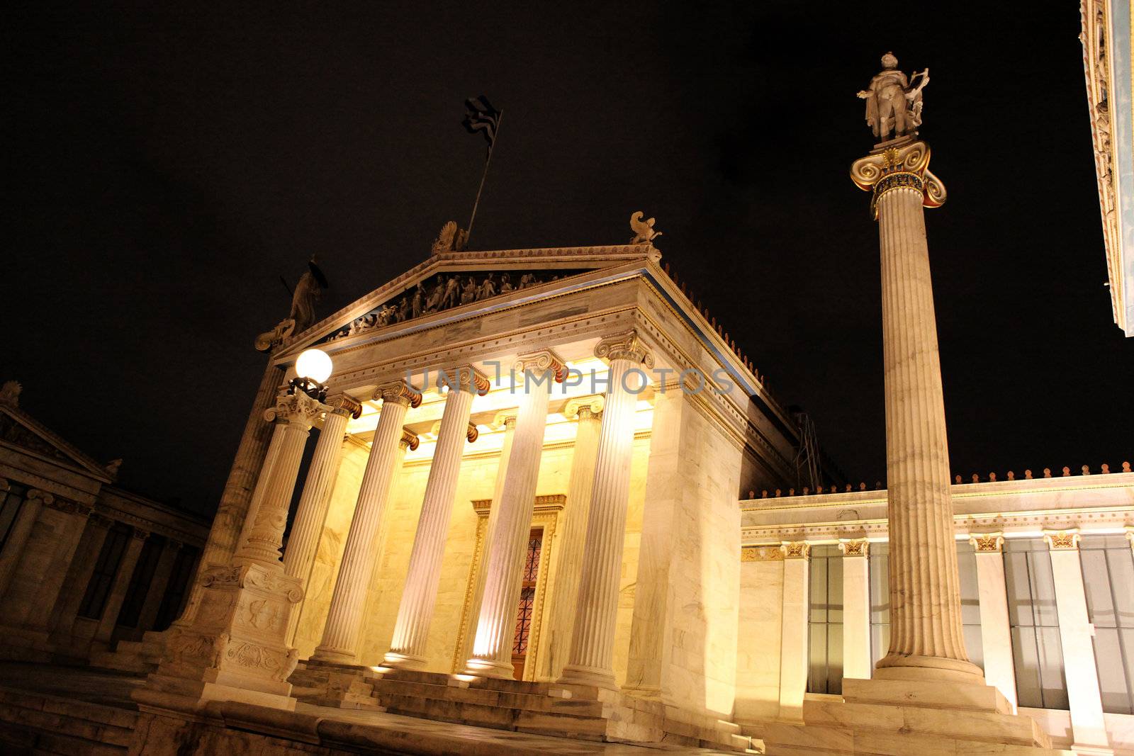 night view of university of athens greece landmarks and architecture