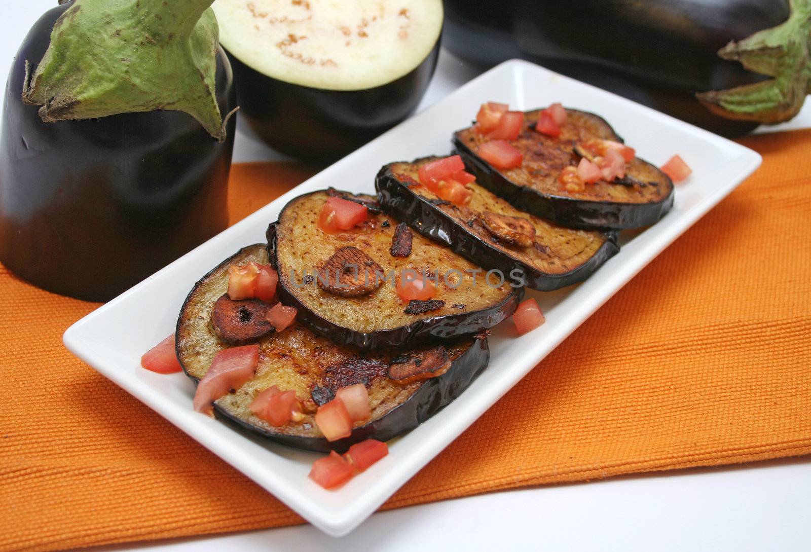 fresh aubergines