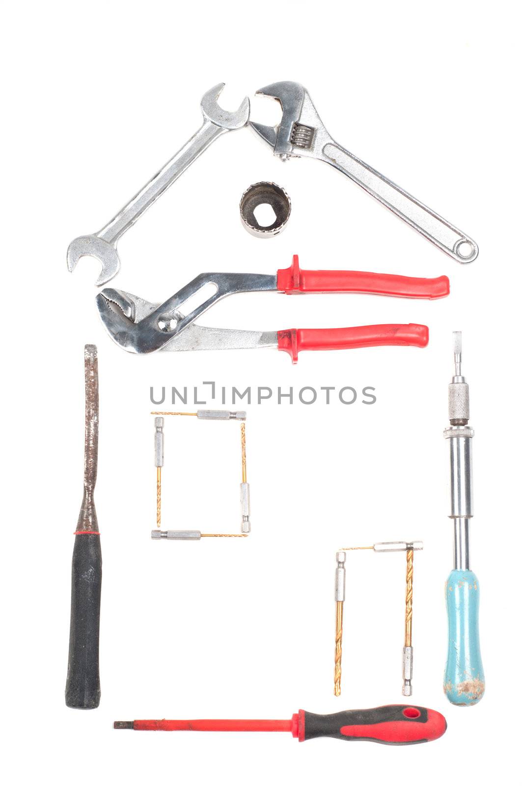 Shot of conceptual photo with building tools