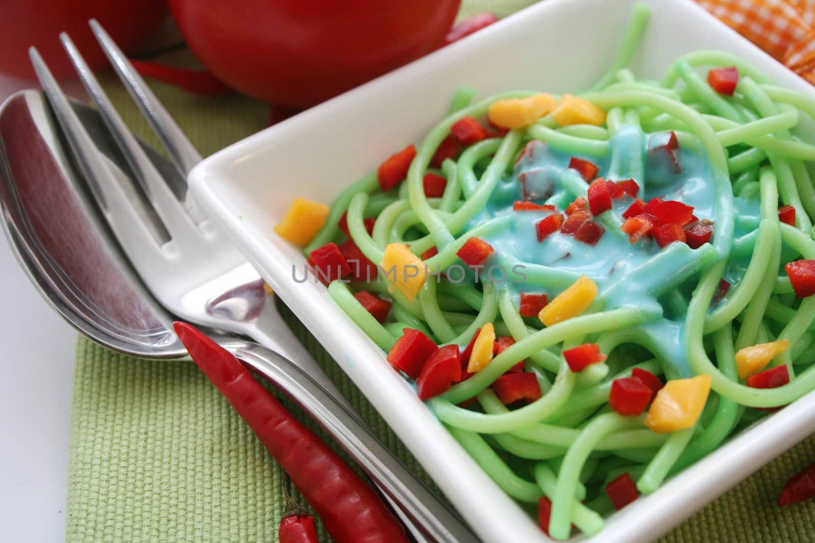 colourful noodles