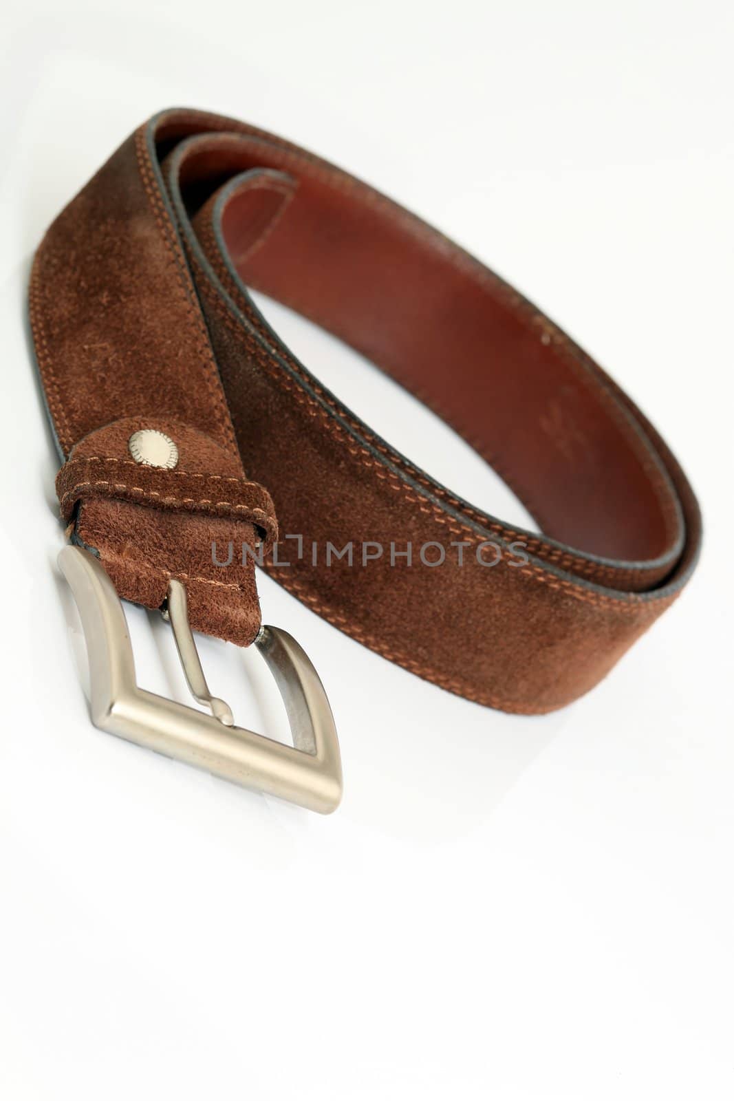 brown leather belt siolated on white background with copy space apparel and accessories