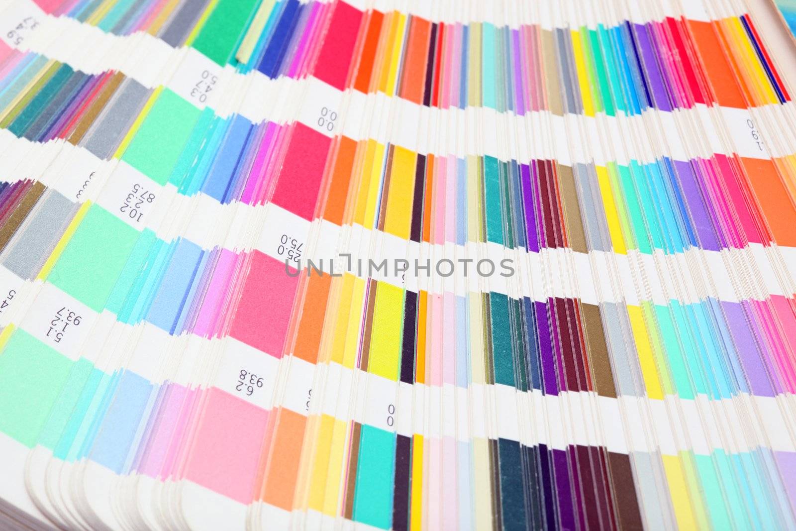 detail from pantone color scale lithography and printing industry