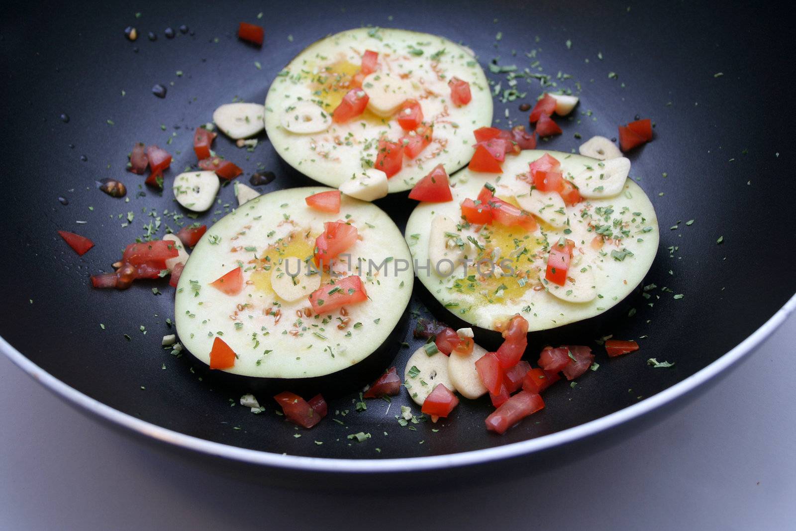 fresh aubergines