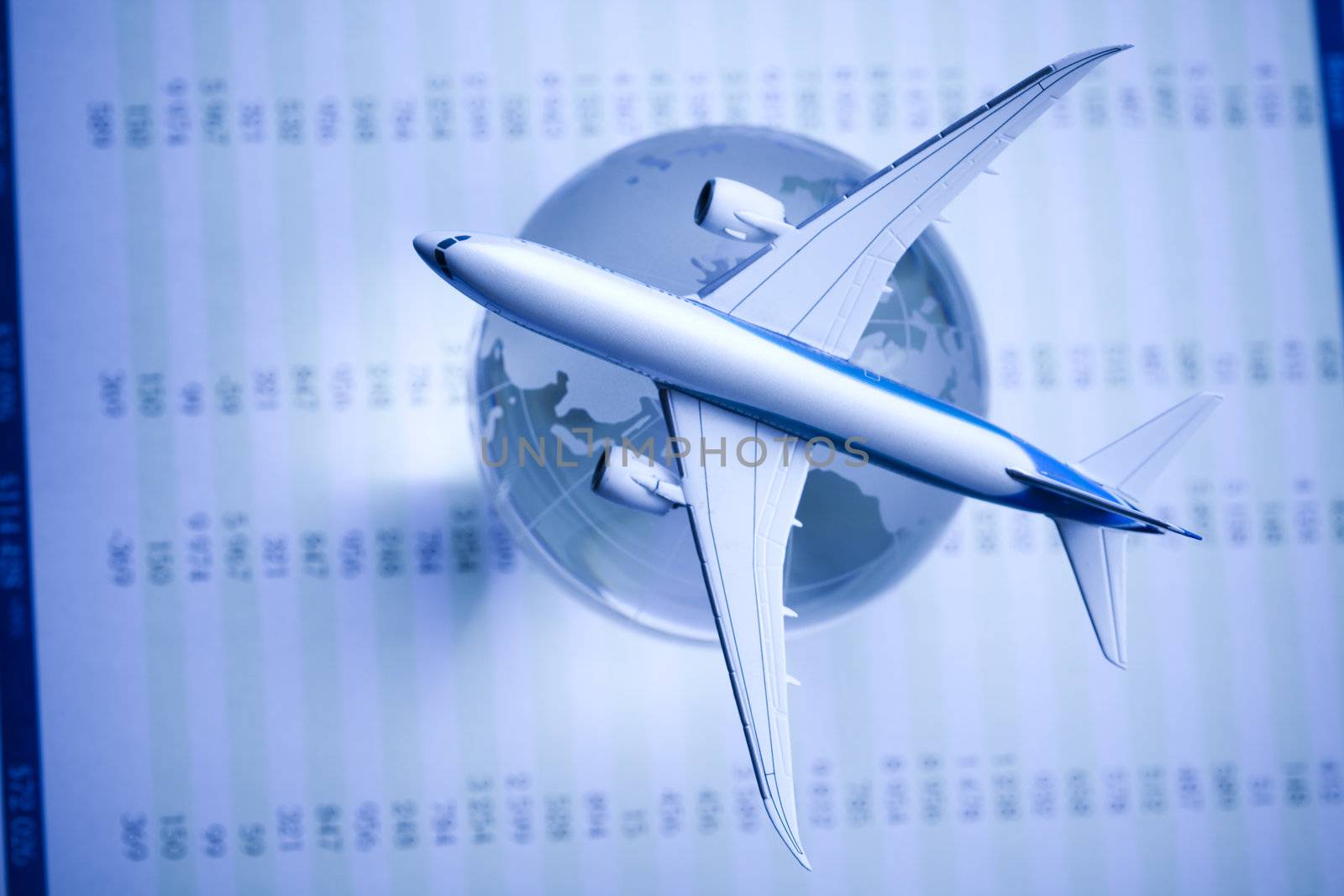 Airplane in finance and world by JanPietruszka