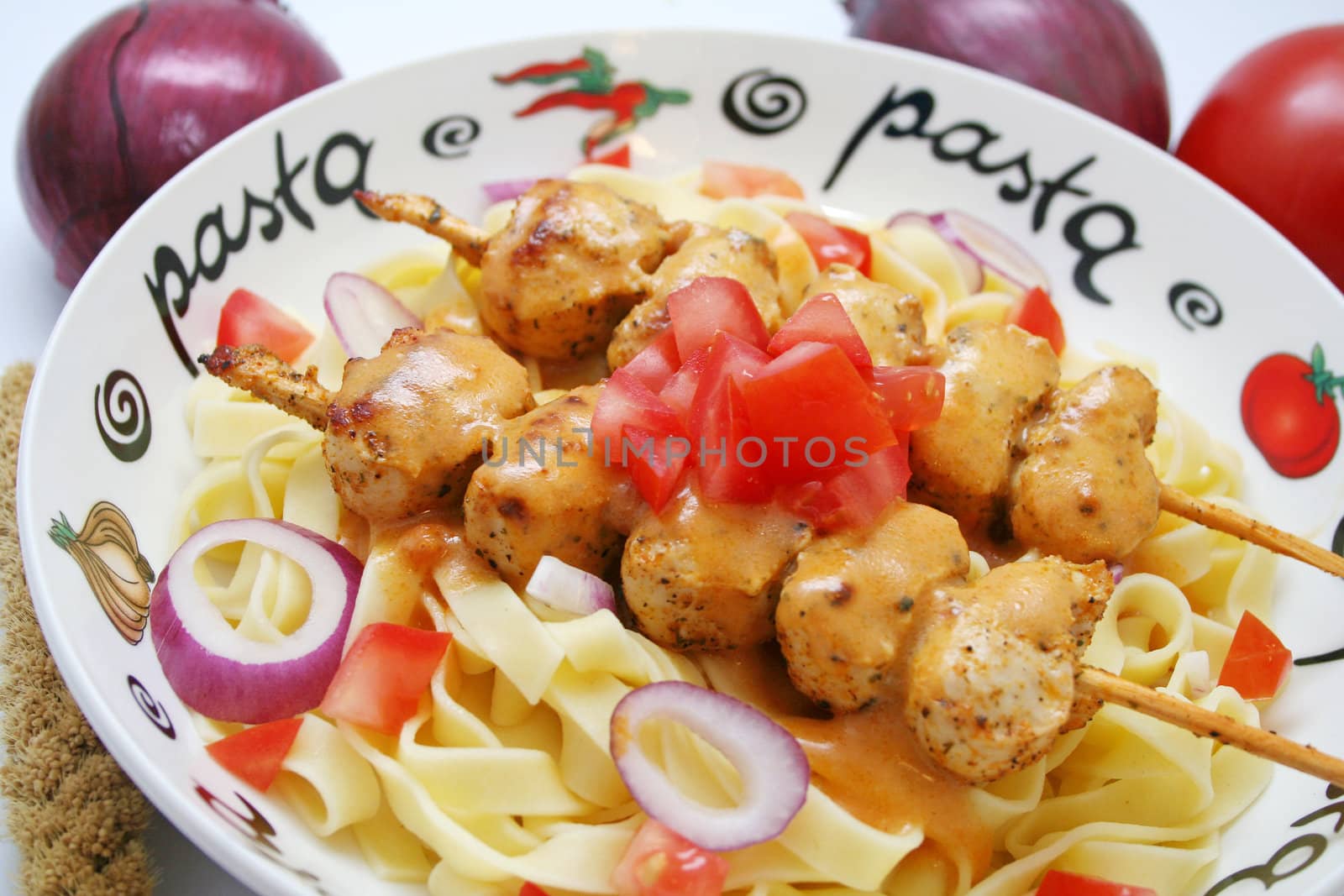 Meat and noodles