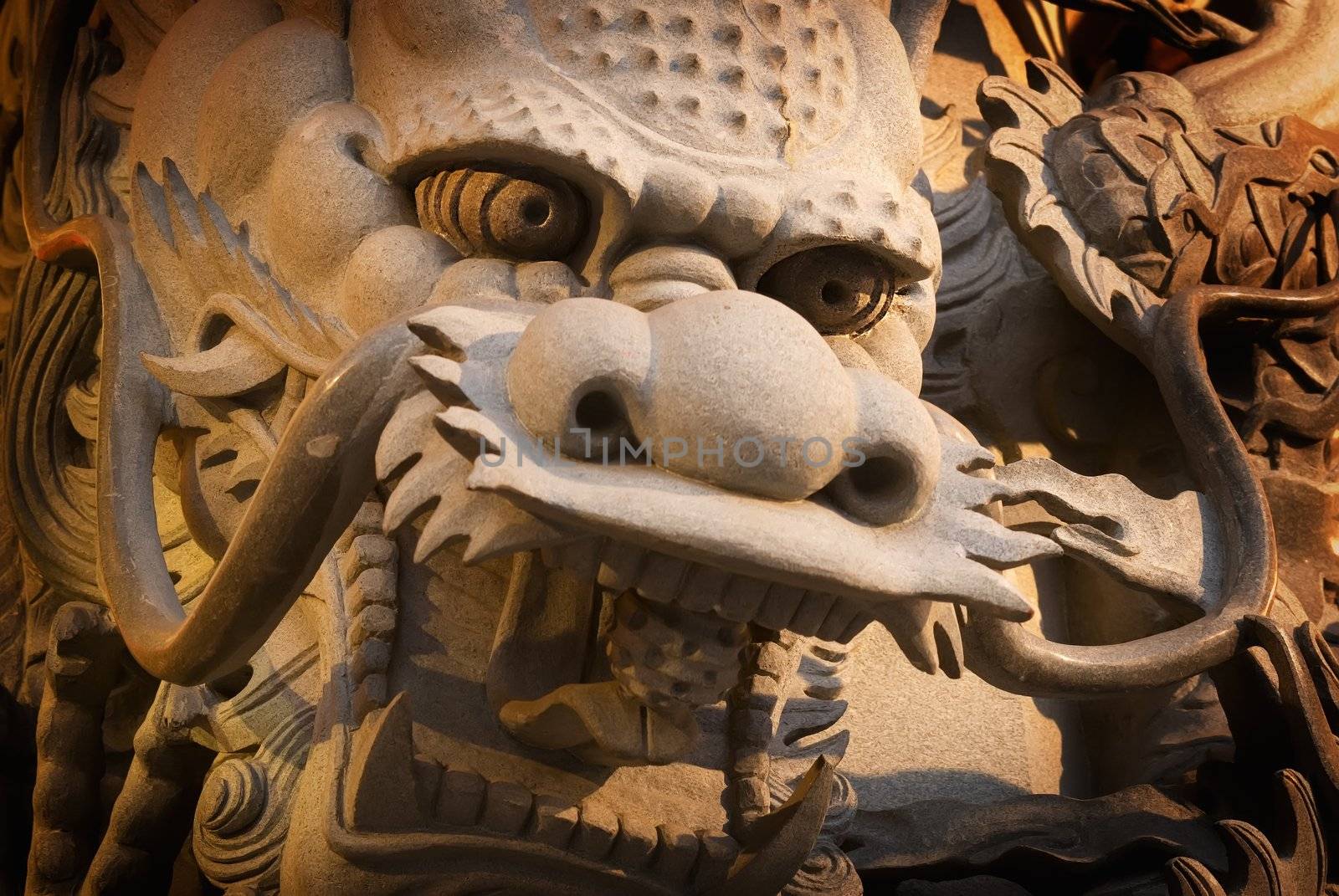 It is a stong carving of Taiwan. The stone dragon was carved in pillars.