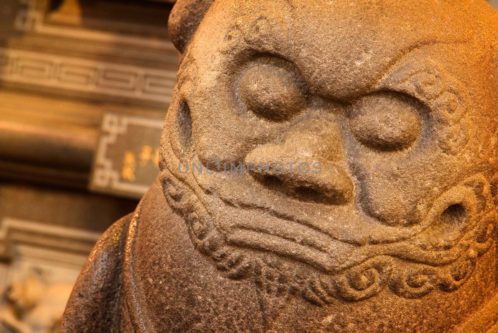 Temple Stong Carving - Stong Lion by elwynn