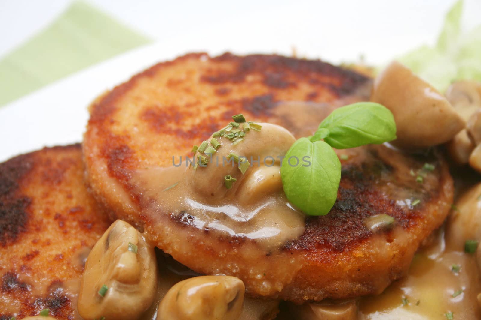 Meat and mushrooms