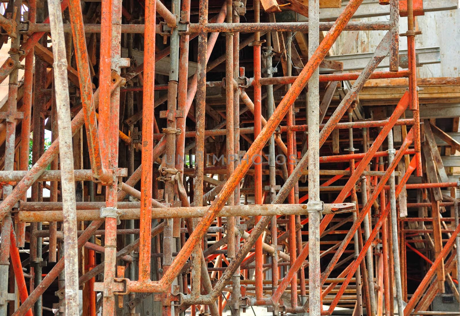 Metal scaffold used in building construction