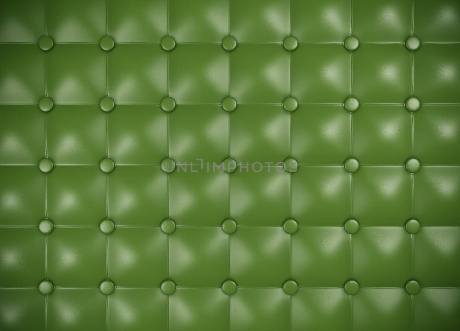 Green leather upholstery pattern. 3D rendered image.

