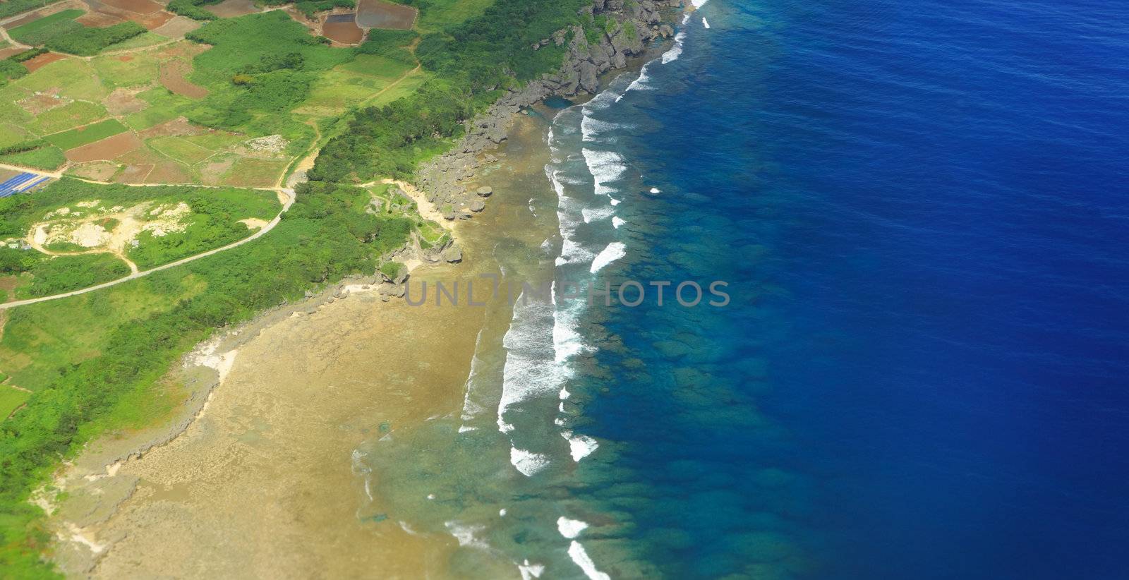 aerial photo of okinawa japan