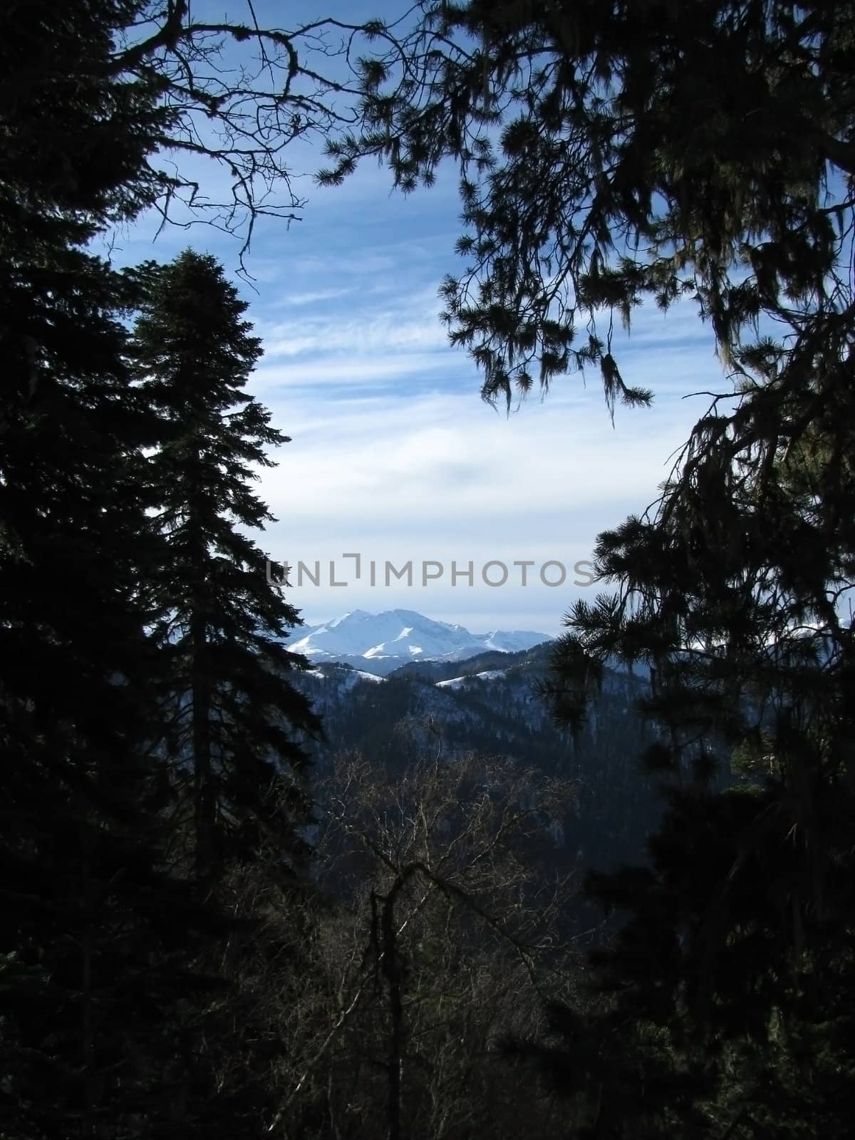 The main Caucasian ridge, rocks; a relief; a landscape