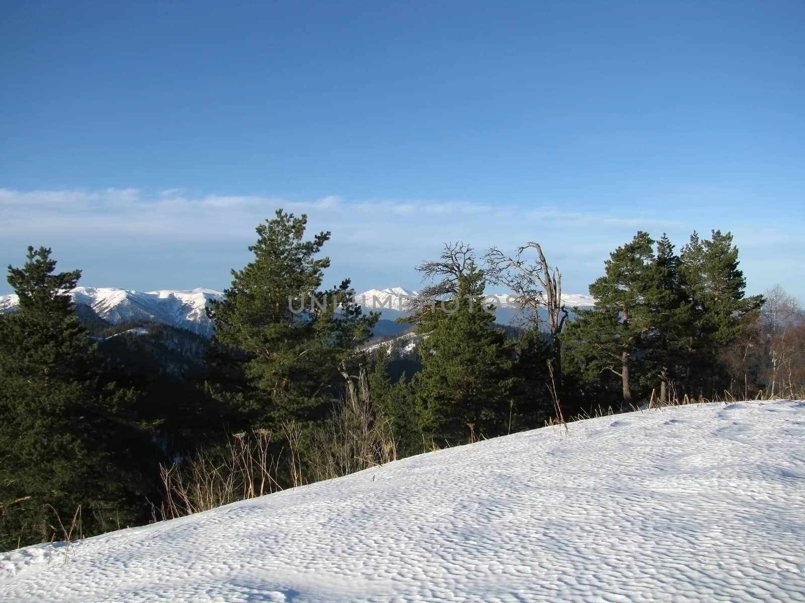 The main Caucasian ridge, rocks; a relief; a landscape