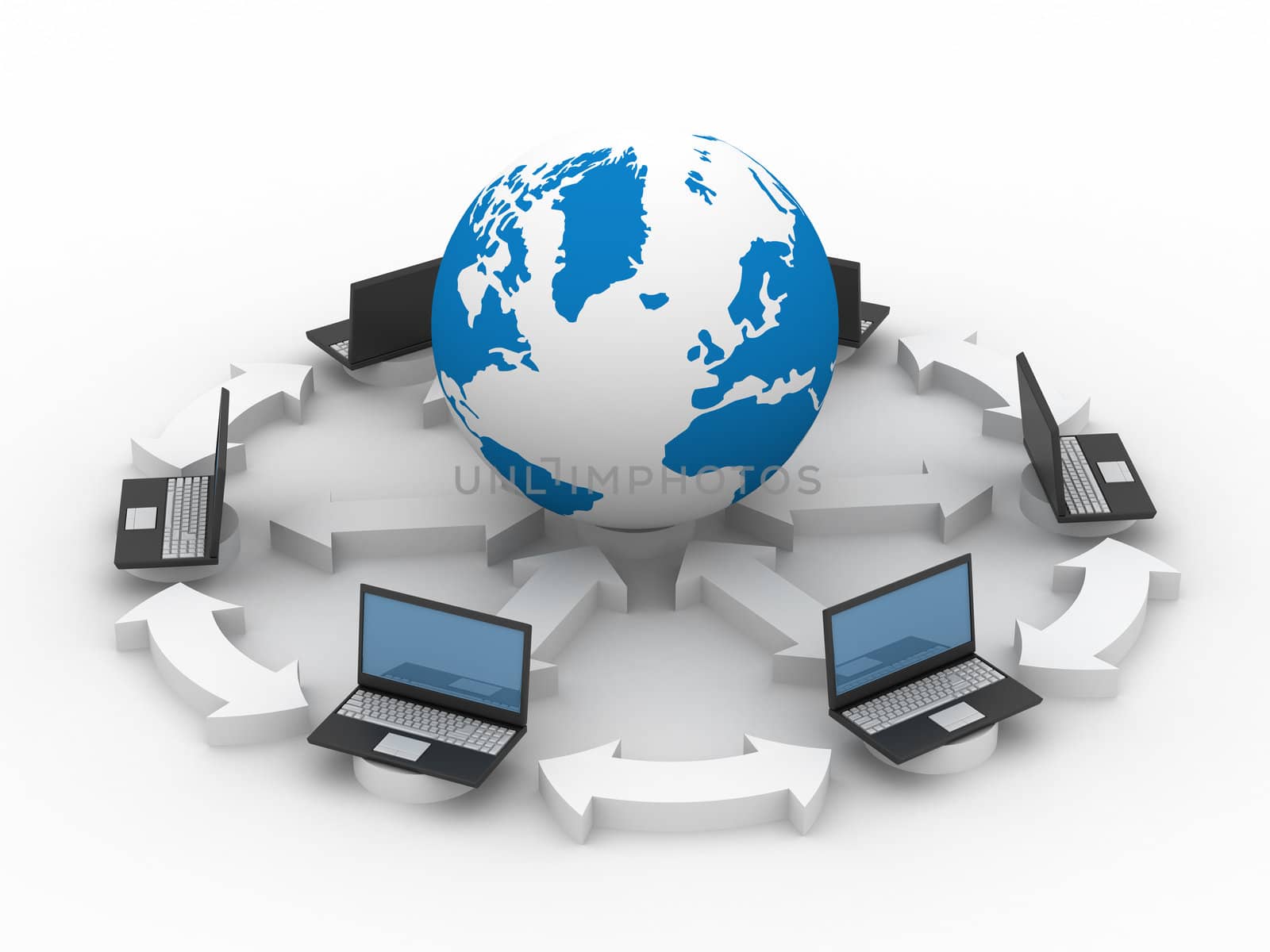 Global network the Internet. Isolated 3D image.