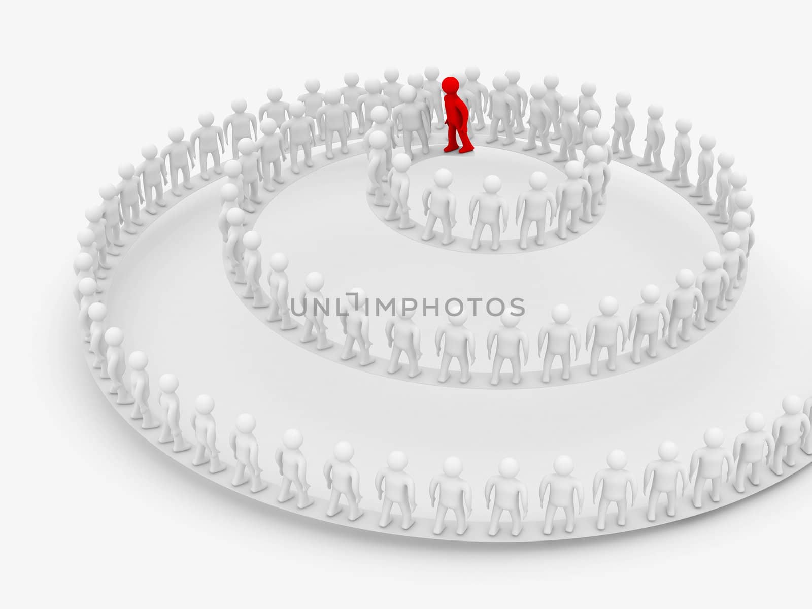 Conceptual image of teamwork. 3D image.