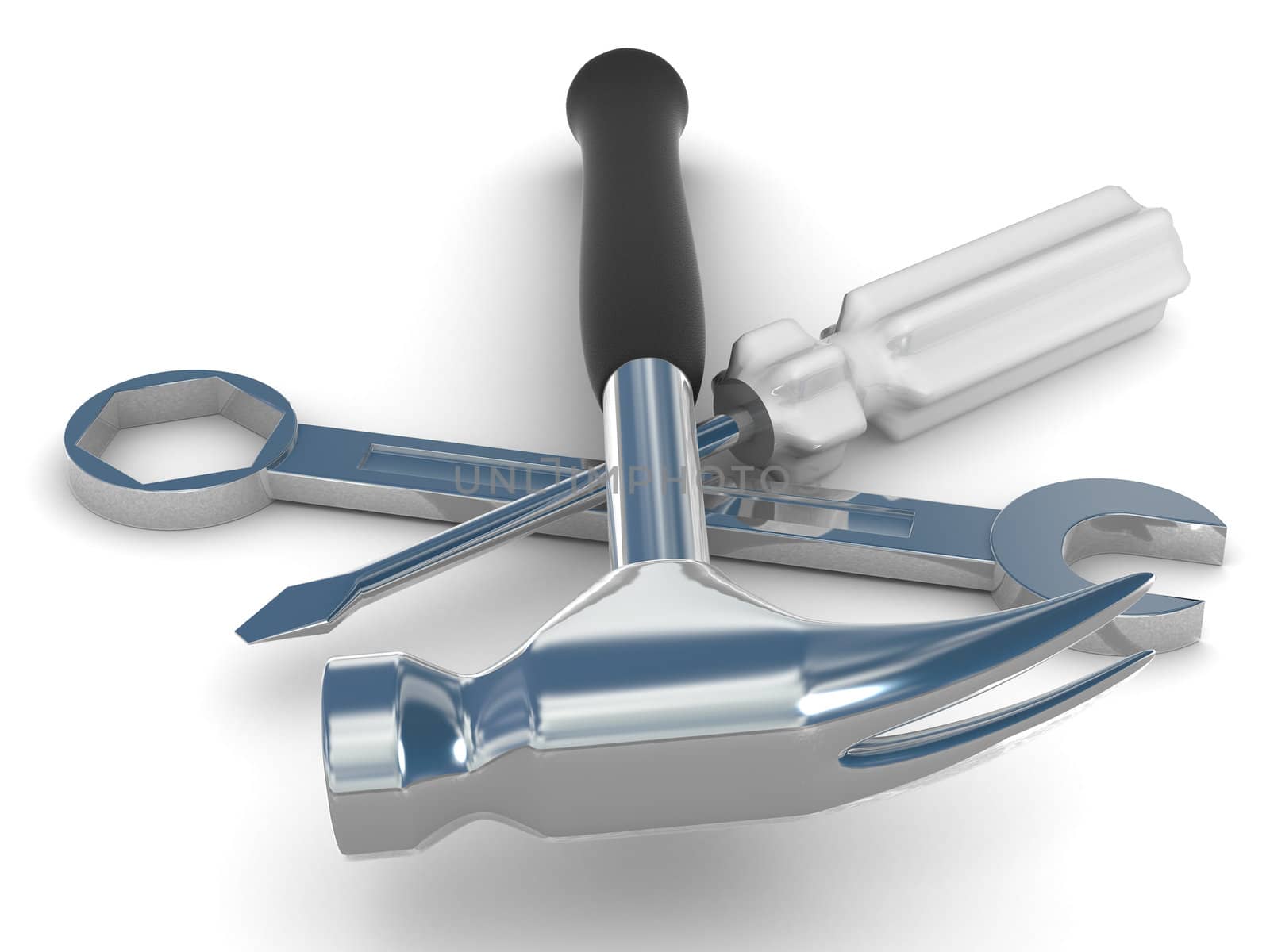 Tooling on a white background. 3D image