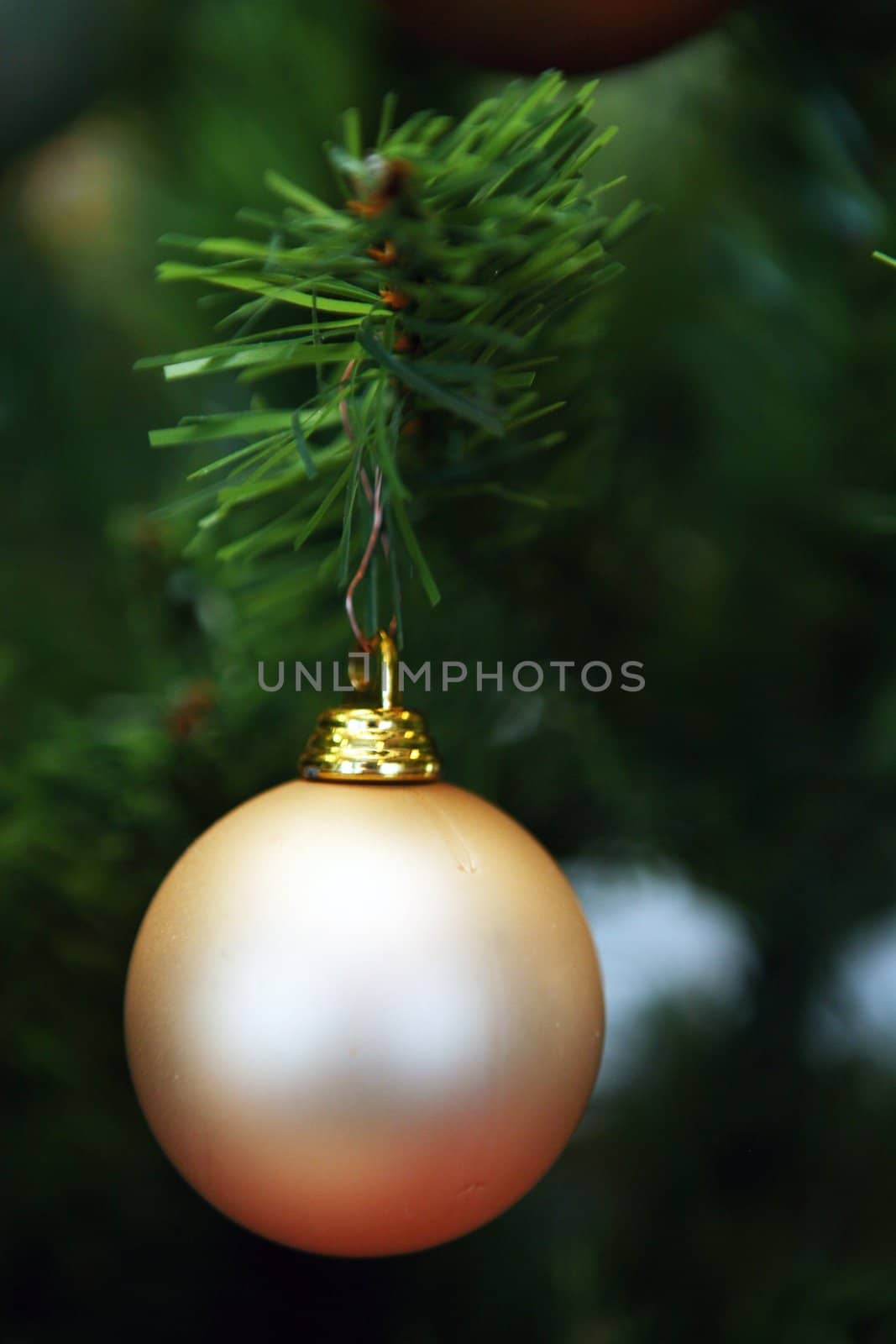 Detail of christmas decoration on christmas tree