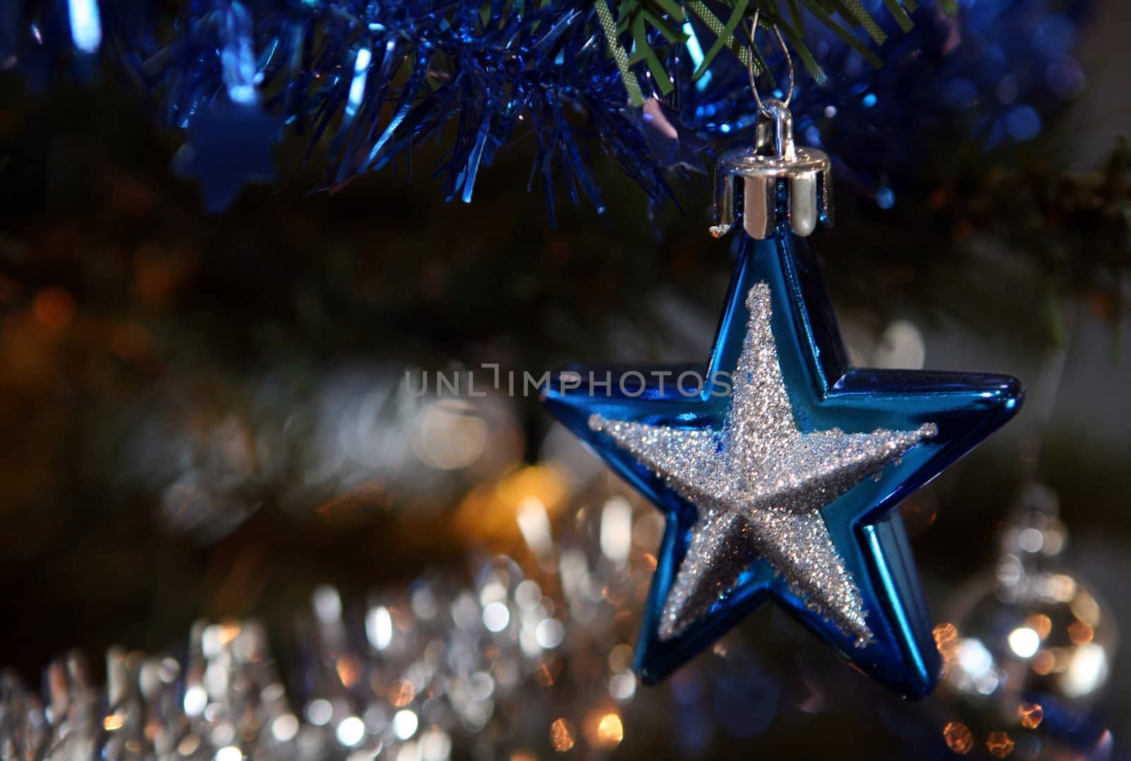 Detail of christmas decoration on christmas tree
