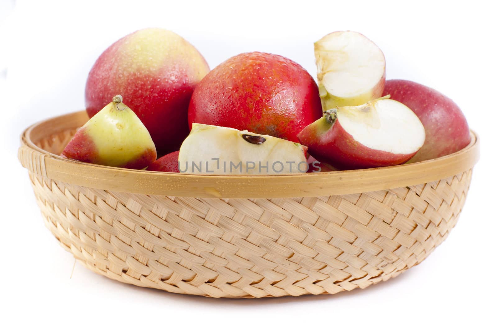 apples are in a basket