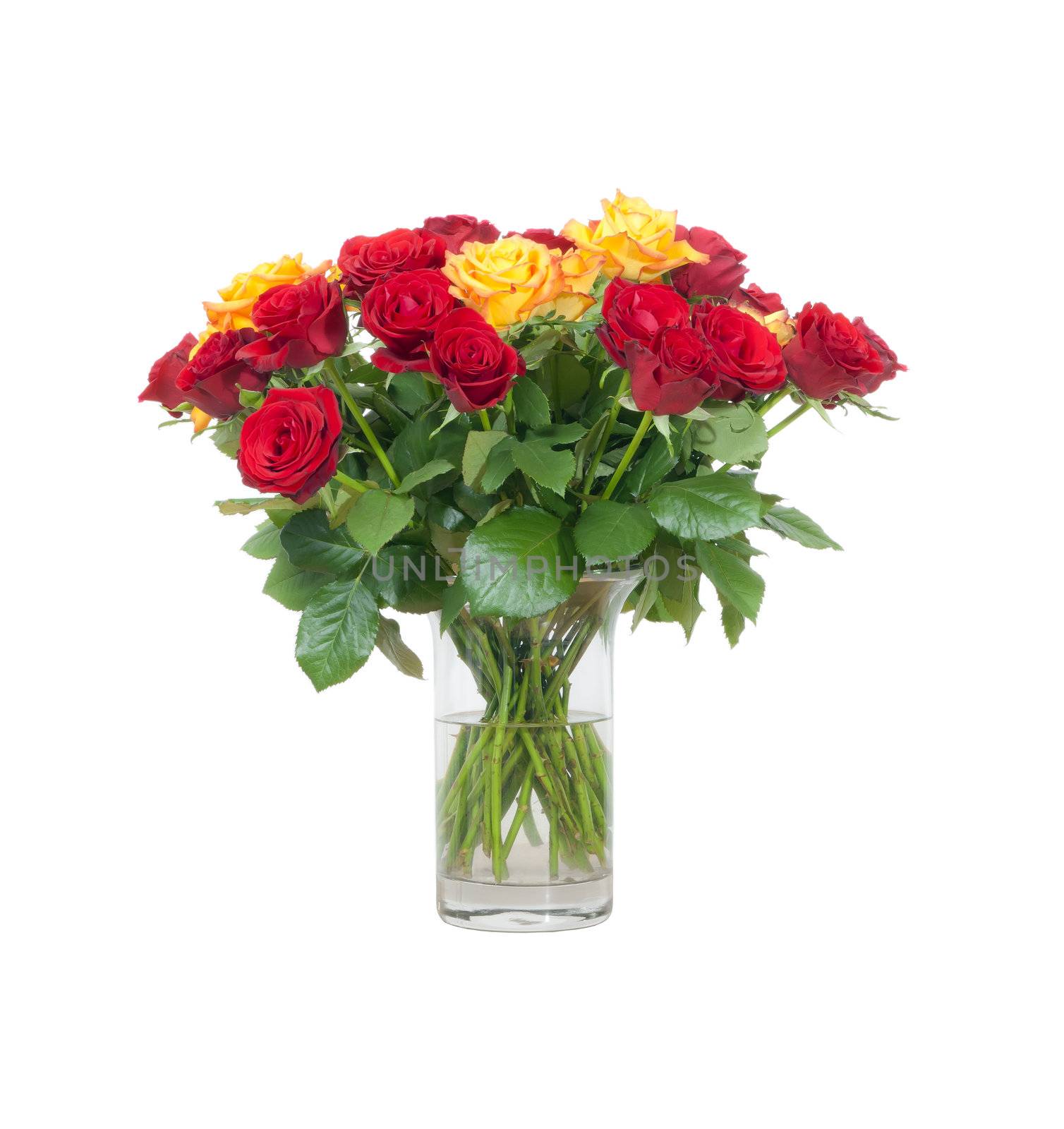 An image of a nice bouquet yellow and red roses