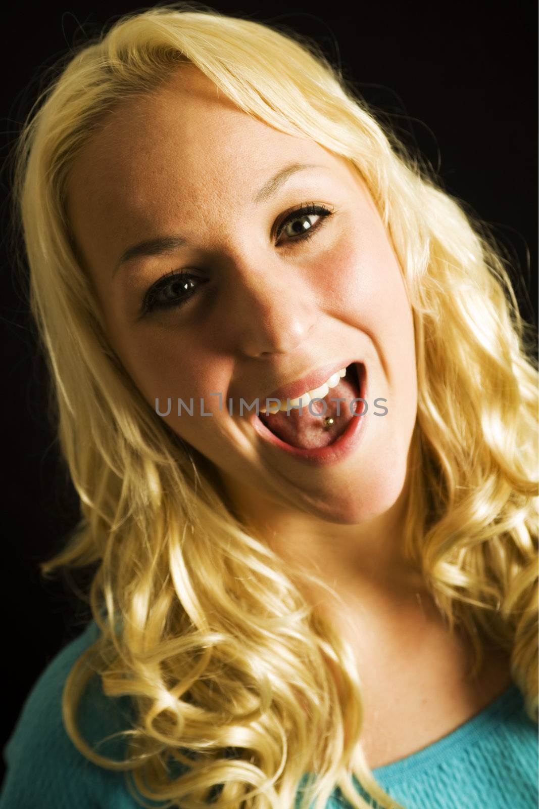crazy blond girl by jdwild