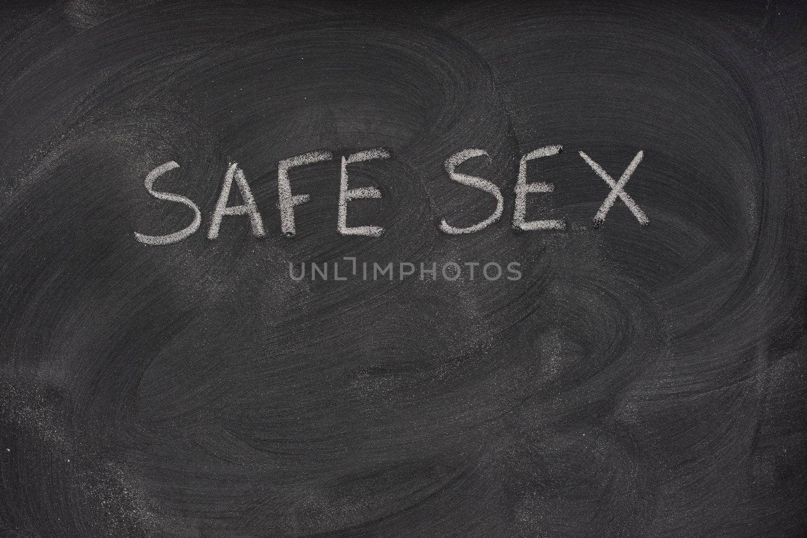 safe sex title on a school blackboard by PixelsAway