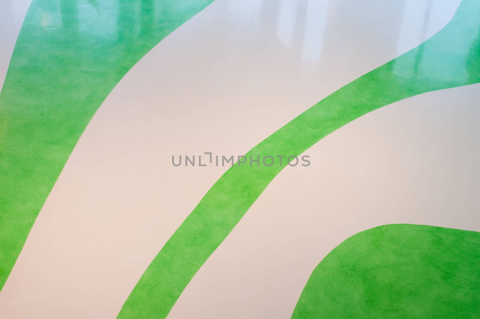 Absract white and green lines, background, reflection