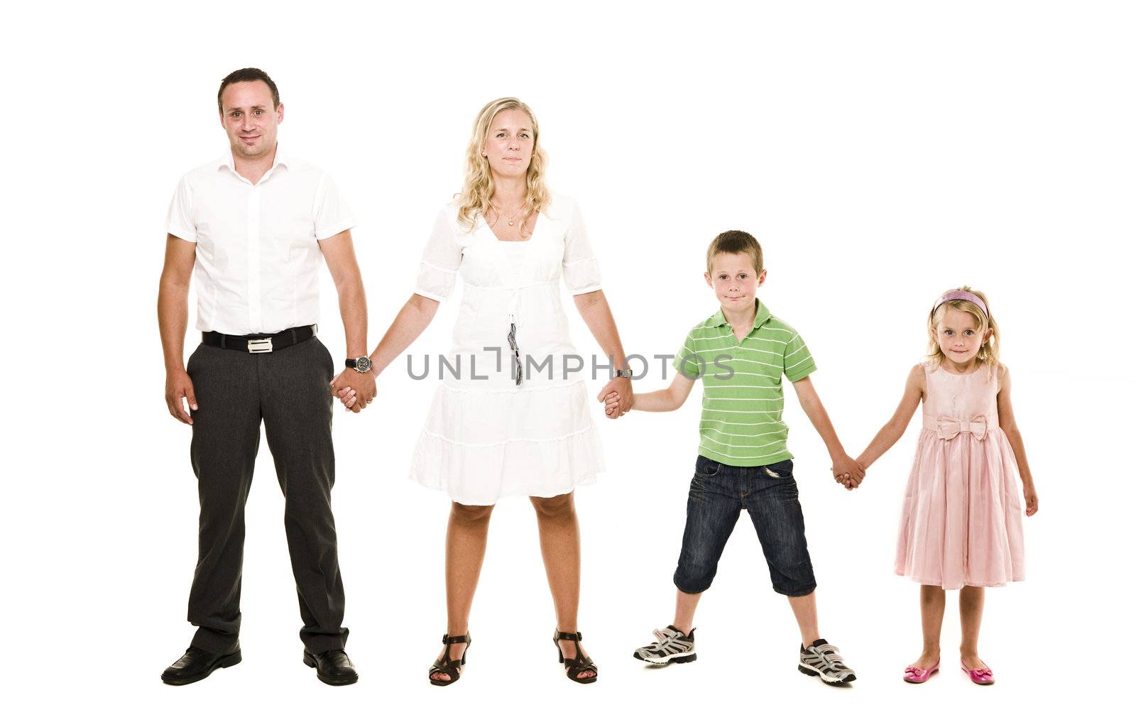 Family isolated on white background