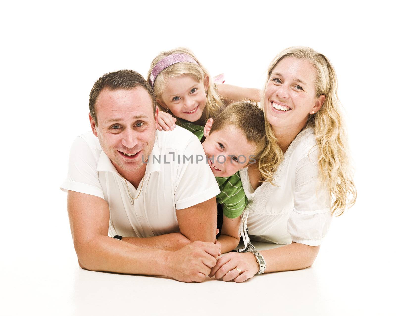 Family isolated on white background
