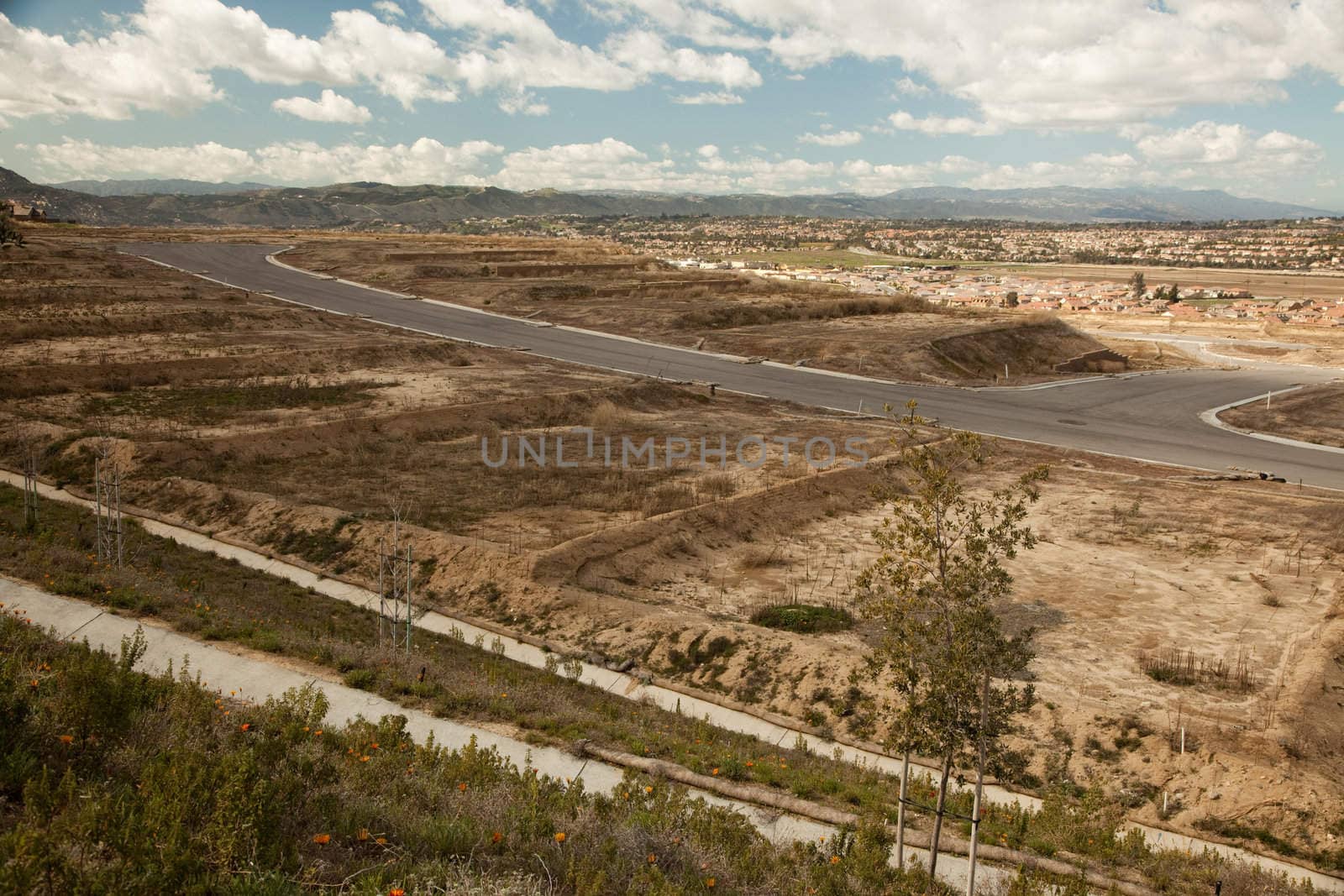 Empty Construction Lot On Hold During the U.S. Recession.
