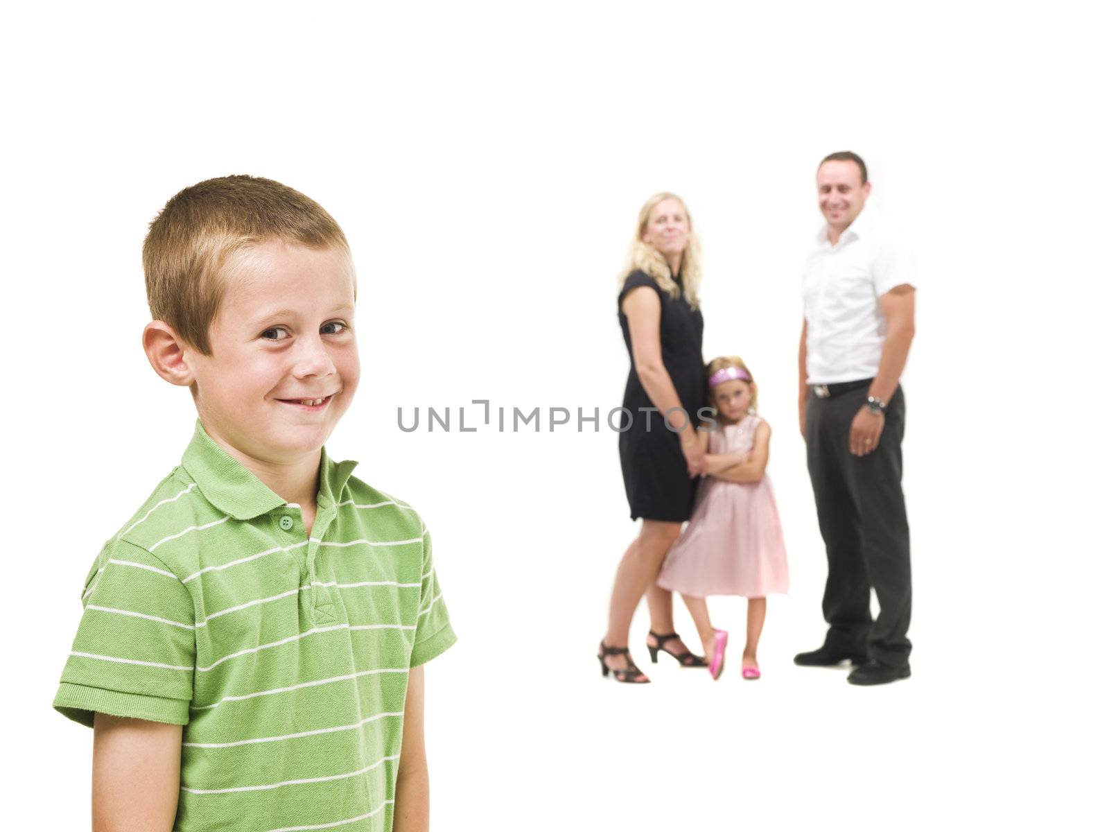 Young boy in front of his family by gemenacom