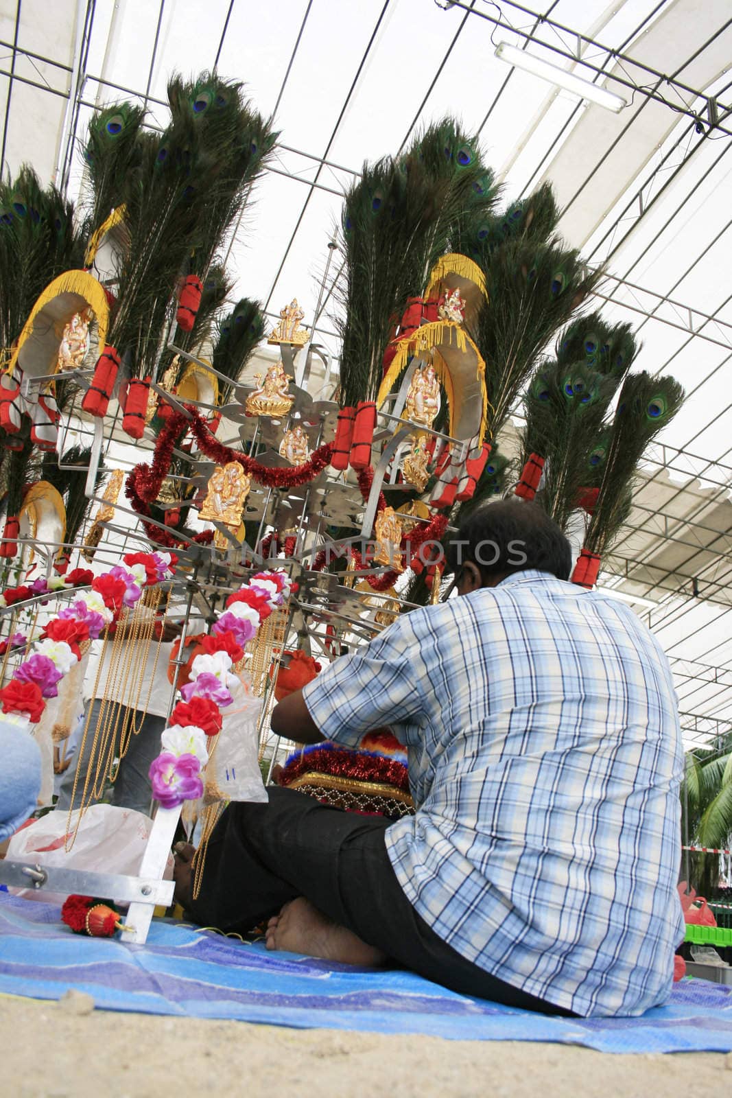 Thaipusam, One of the annual attractive even in Singapore. Preparing Kavadi!