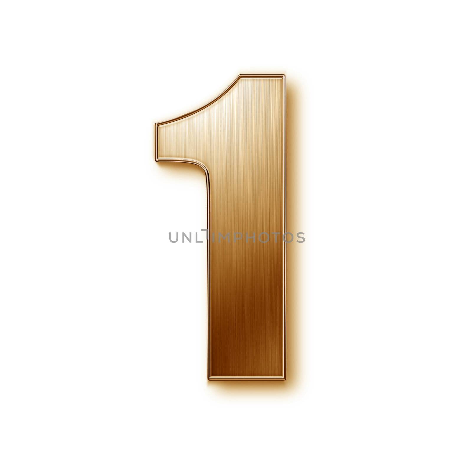An image of a brished golden number one