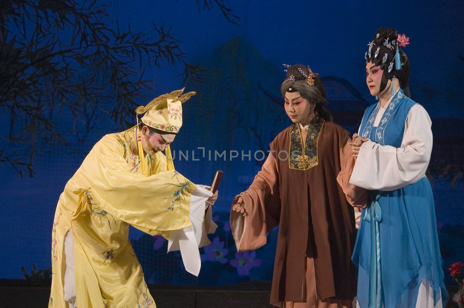 CHINA, SHENZHEN, GUANGDONG PROVINCE - FEBRUARY 13, 2009: Traditional Beijing Opera, performed by professional Chinese actors and actress for Chinese New Year celebration.