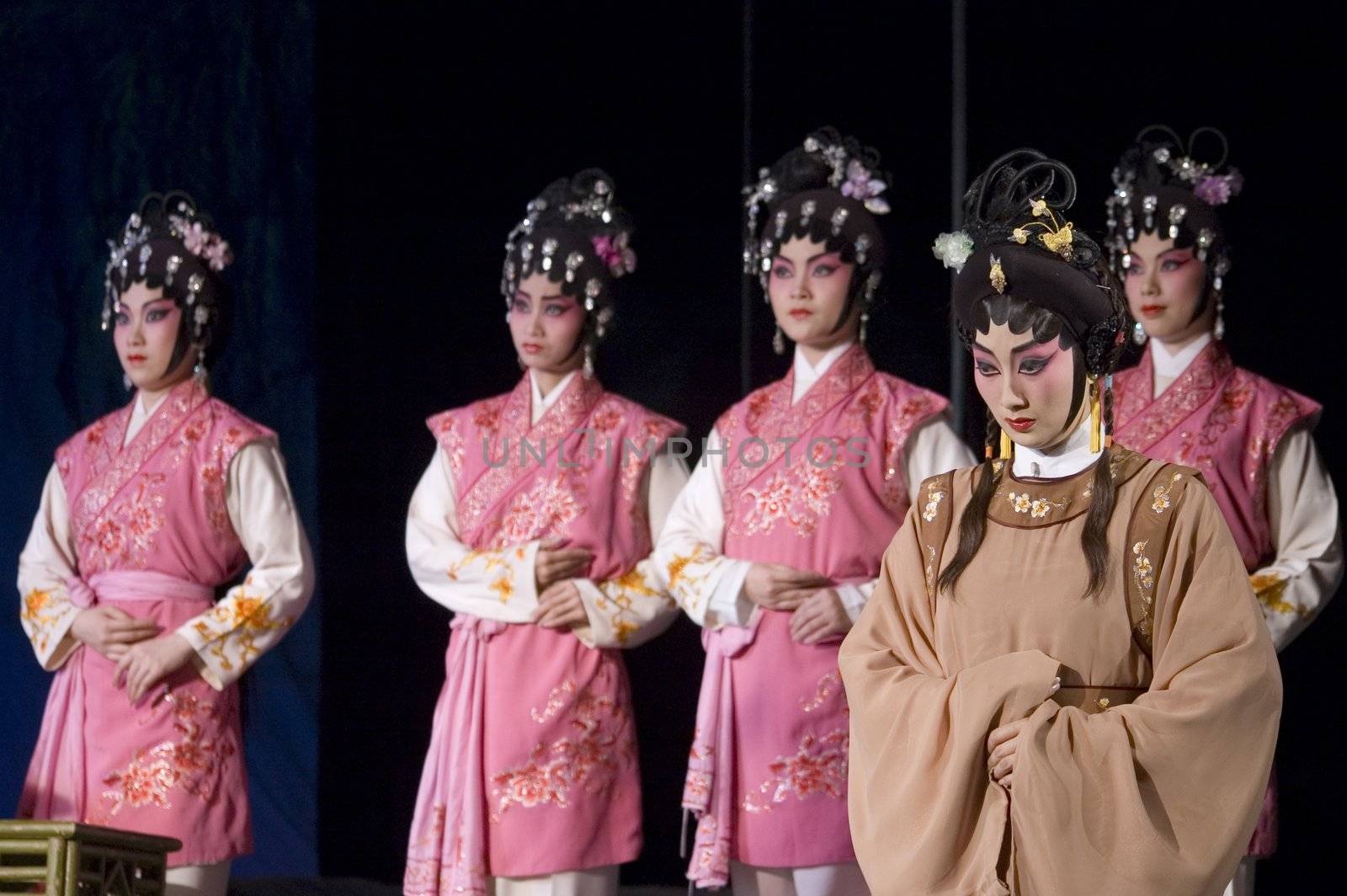 CHINA, SHENZHEN, GUANGDONG PROVINCE - FEBRUARY 13, 2009: Traditional Beijing Opera, performed by professional Chinese actors and actress for Chinese New Year celebration.
