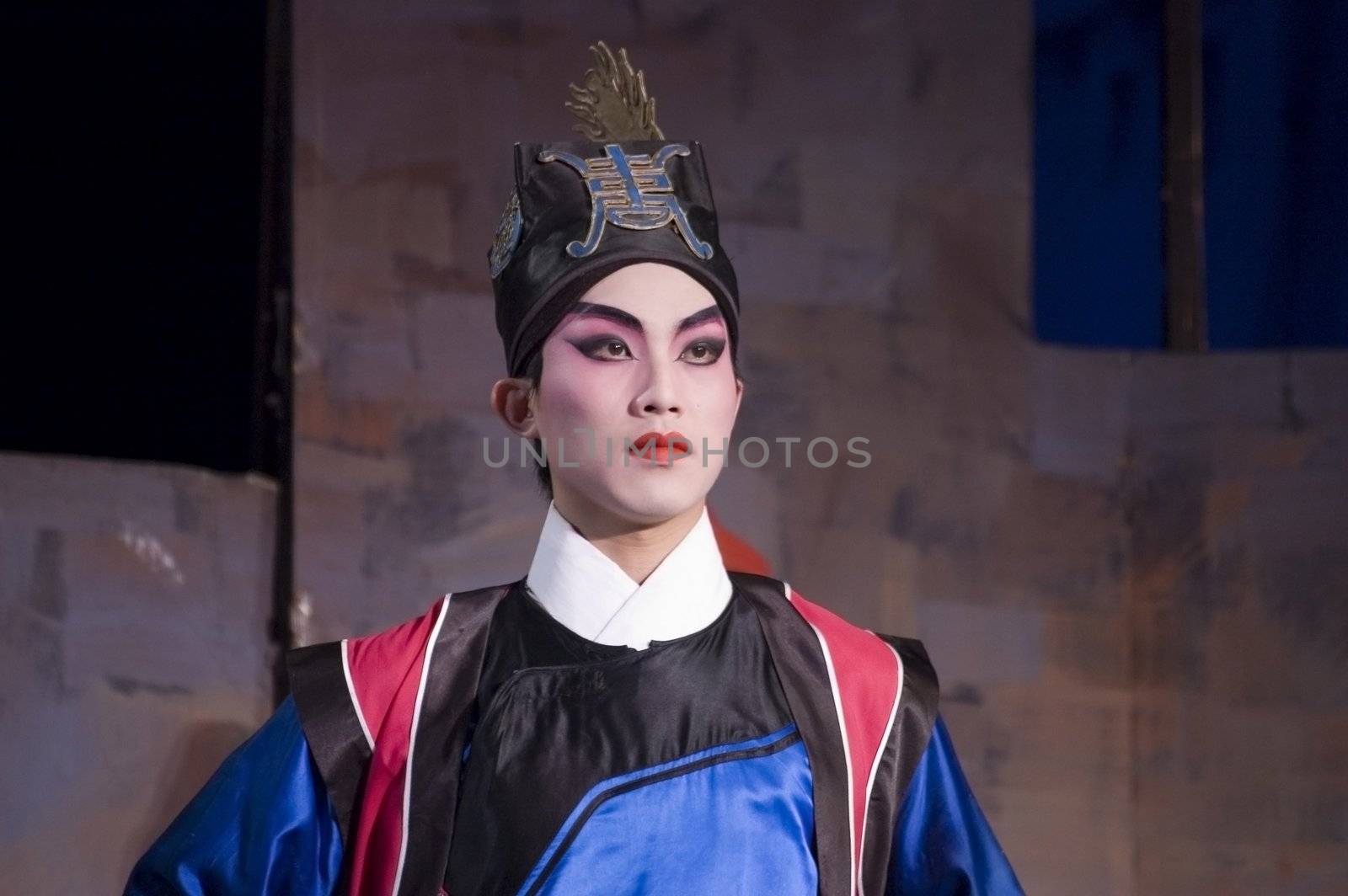 CHINA, SHENZHEN, GUANGDONG PROVINCE - FEBRUARY 13, 2009: Traditional Beijing Opera, performed by professional Chinese actors and actress for Chinese New Year celebration.