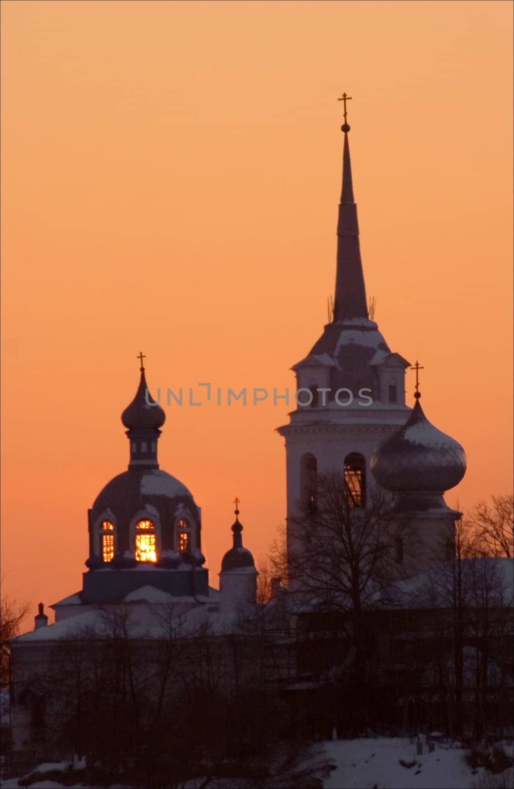 Ioanna Bogoslova`s church. New Ladoga.Volhov. Winter. Russia. 