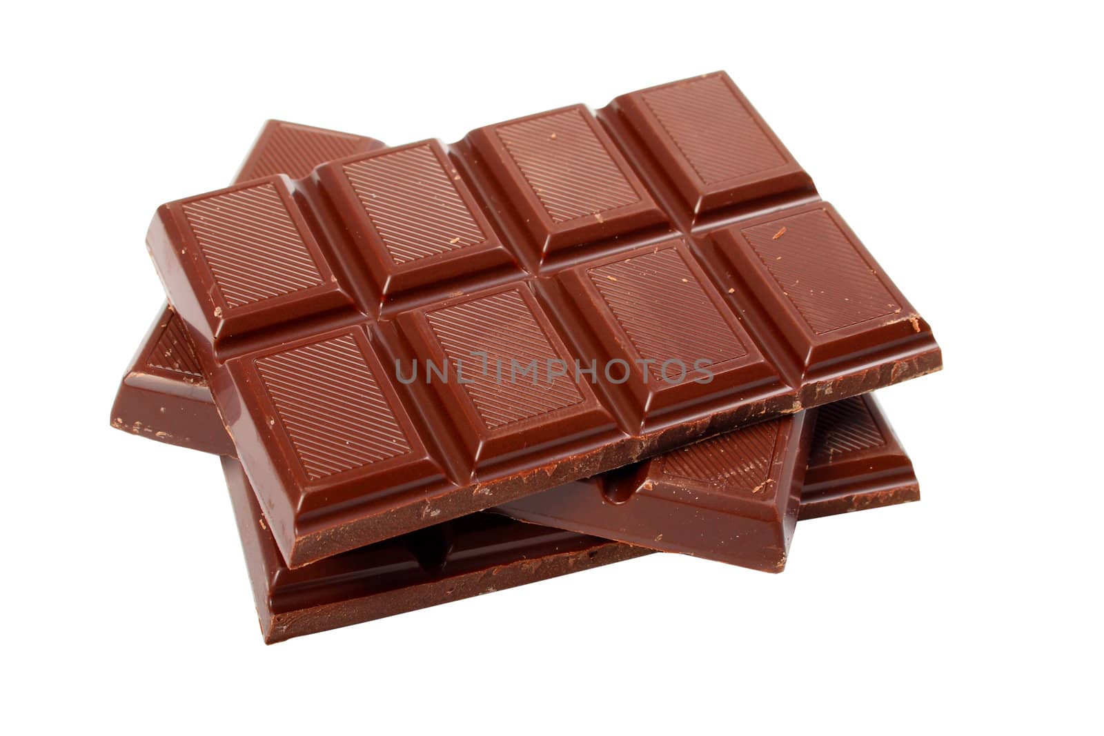 block of chocolate isolated over white